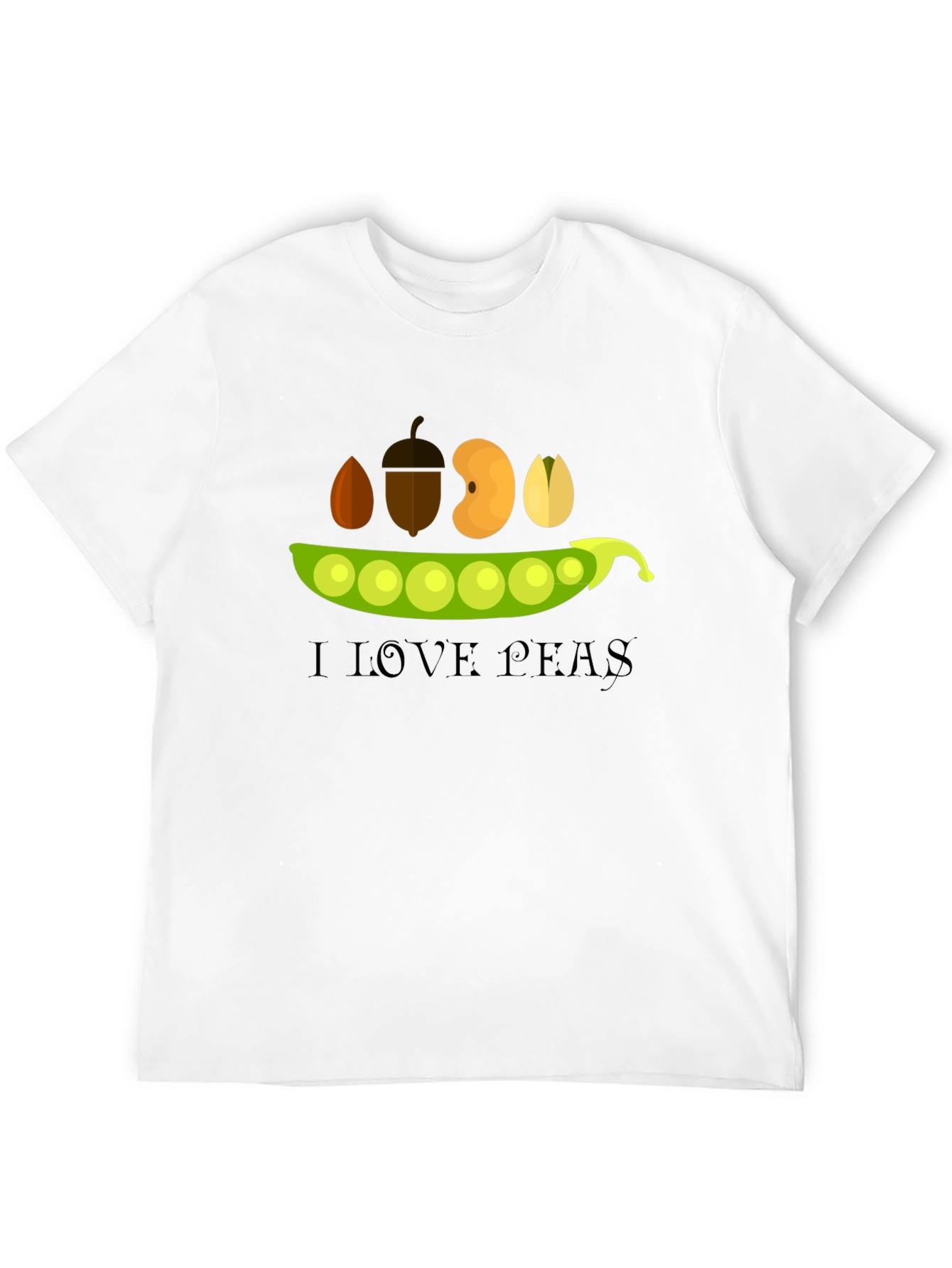 I Love Peas Black T-Shirt