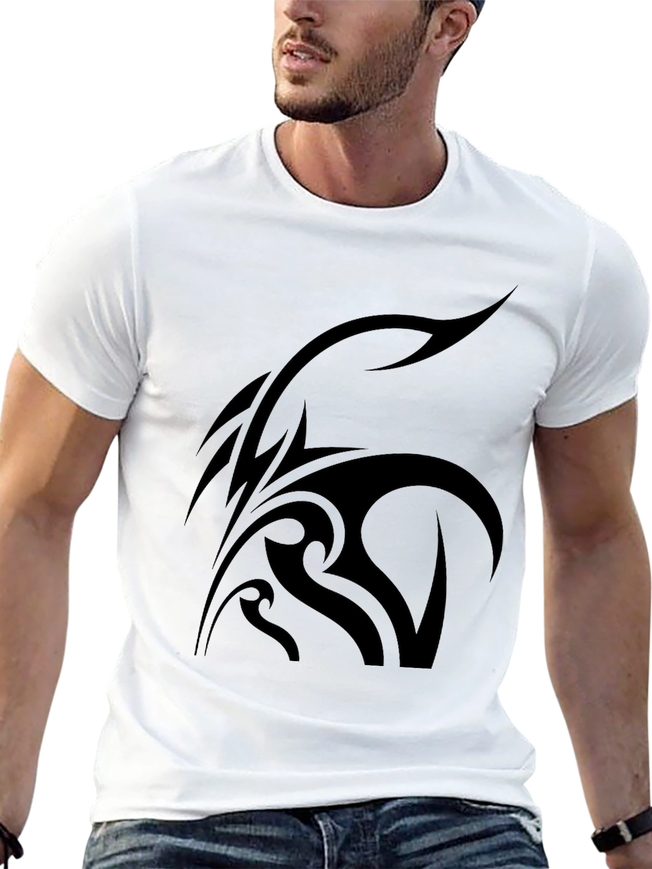 Tribal Design Black T-Shirt