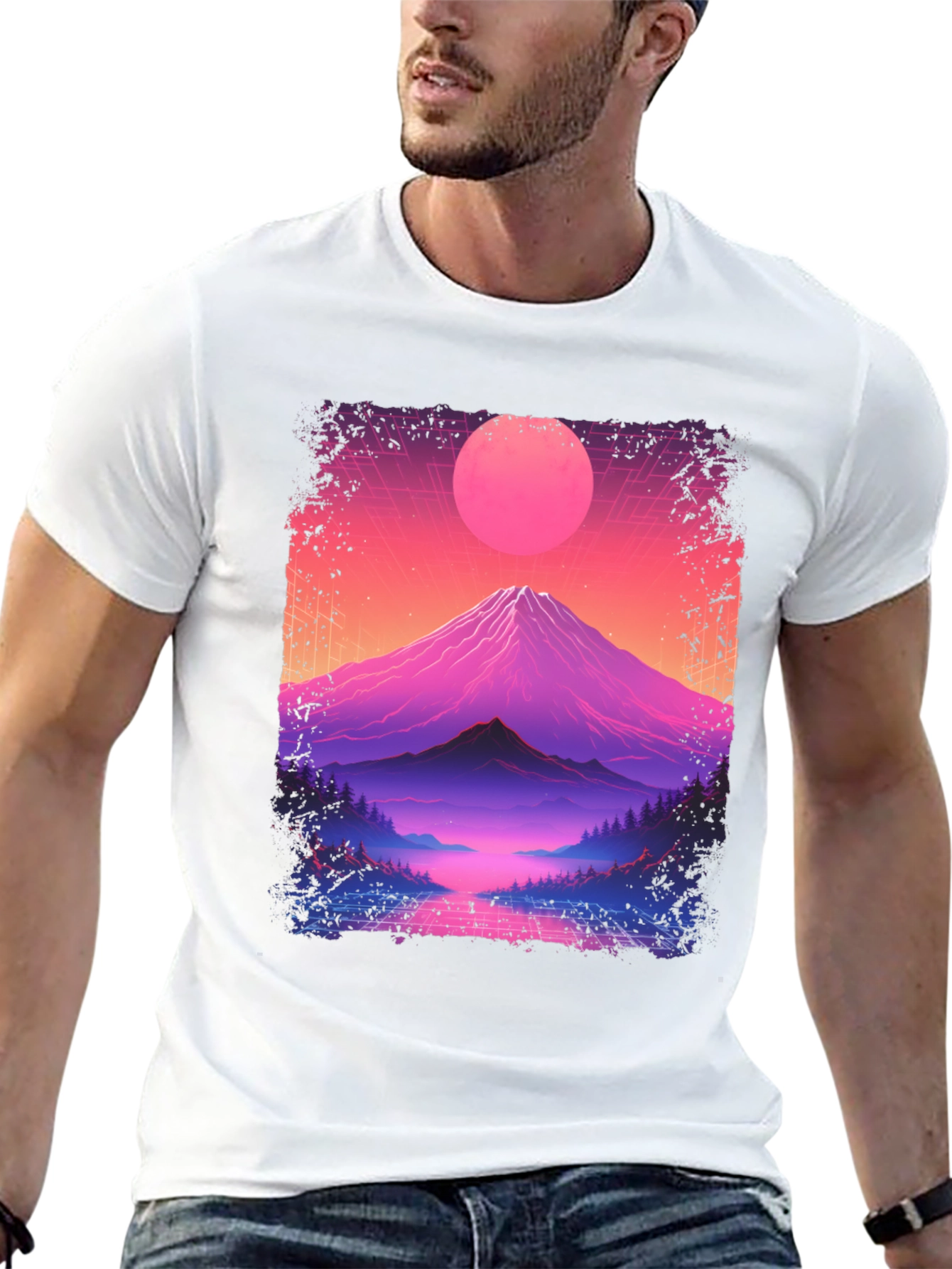 Retro Sunset Mountain T-Shirt