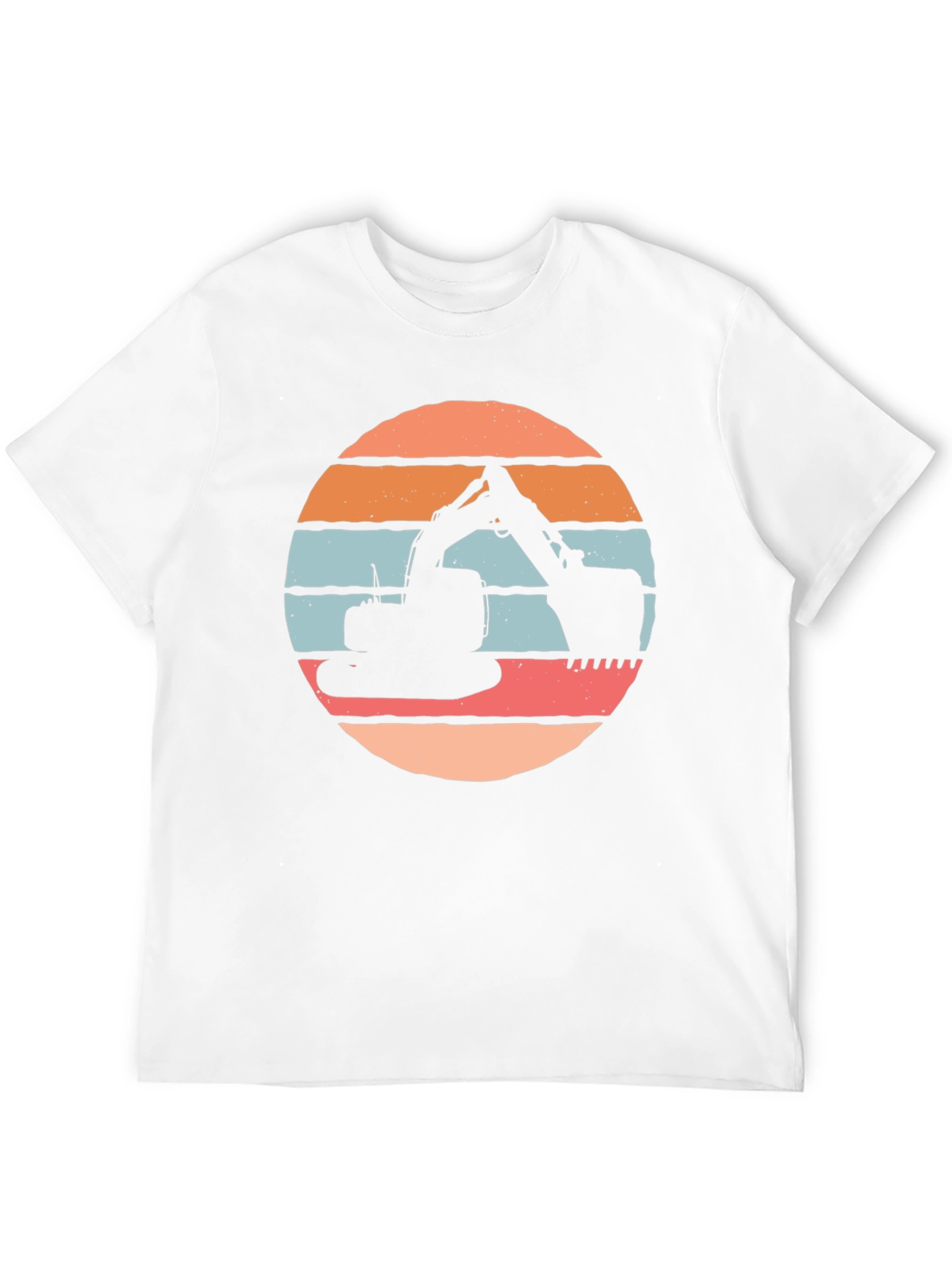 Excavator Sunset Graphic Tee - Construction Crew Shirt