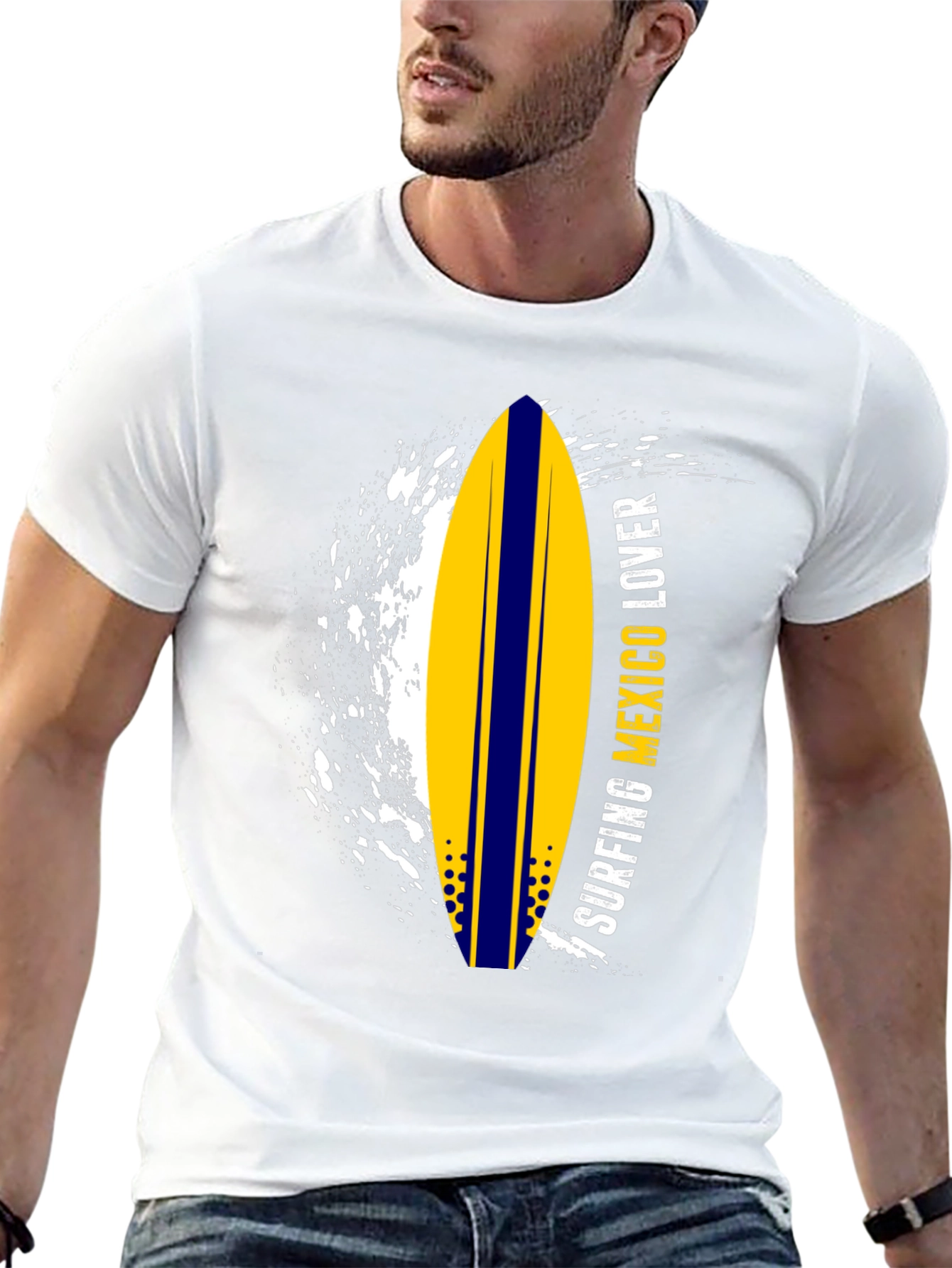 Surfing Mexico Lover Tee - Black Graphic T-Shirt