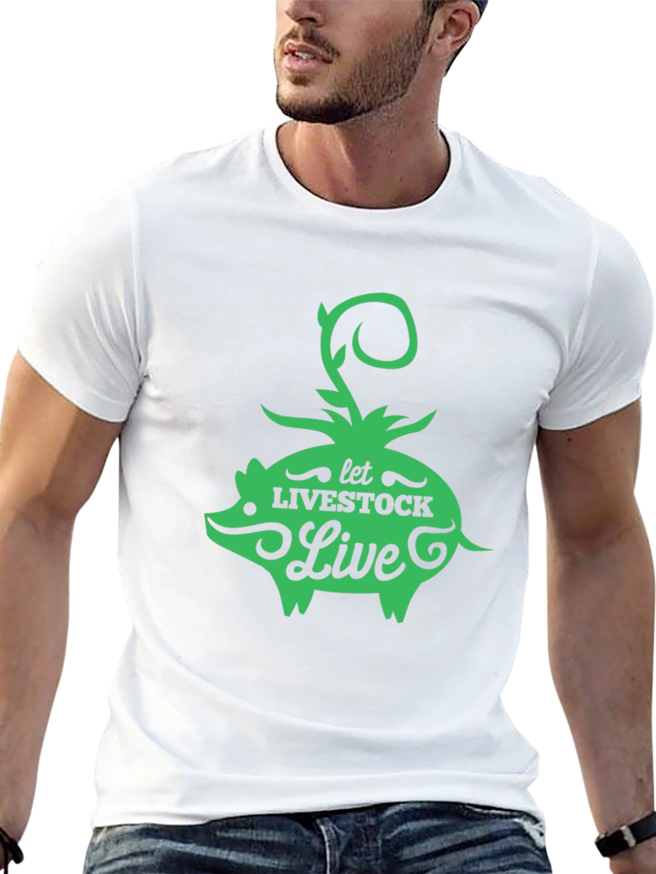 Let Livestock Live Pig Graphic Tee - Black