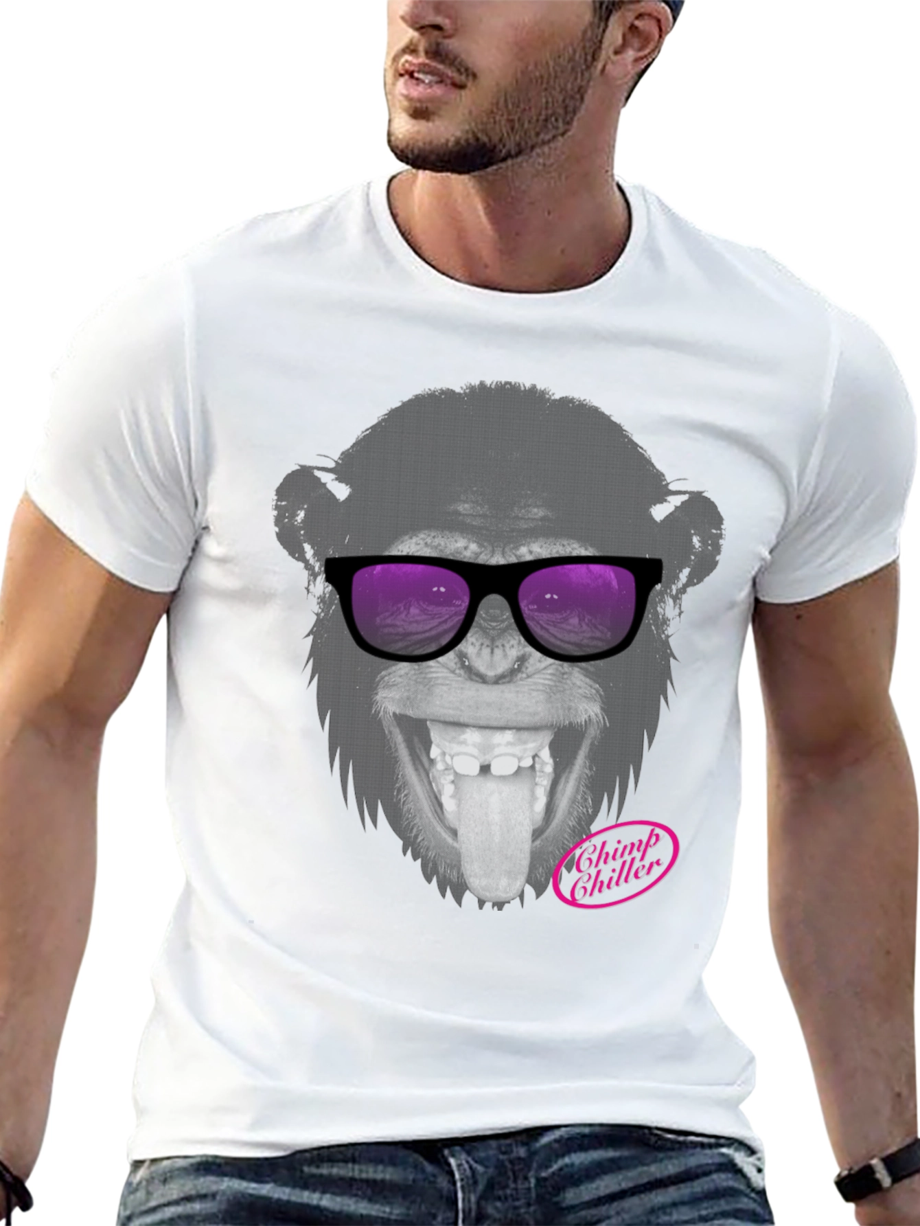 Chimp Chiller Graphic T-Shirt - Cool Ape Tee