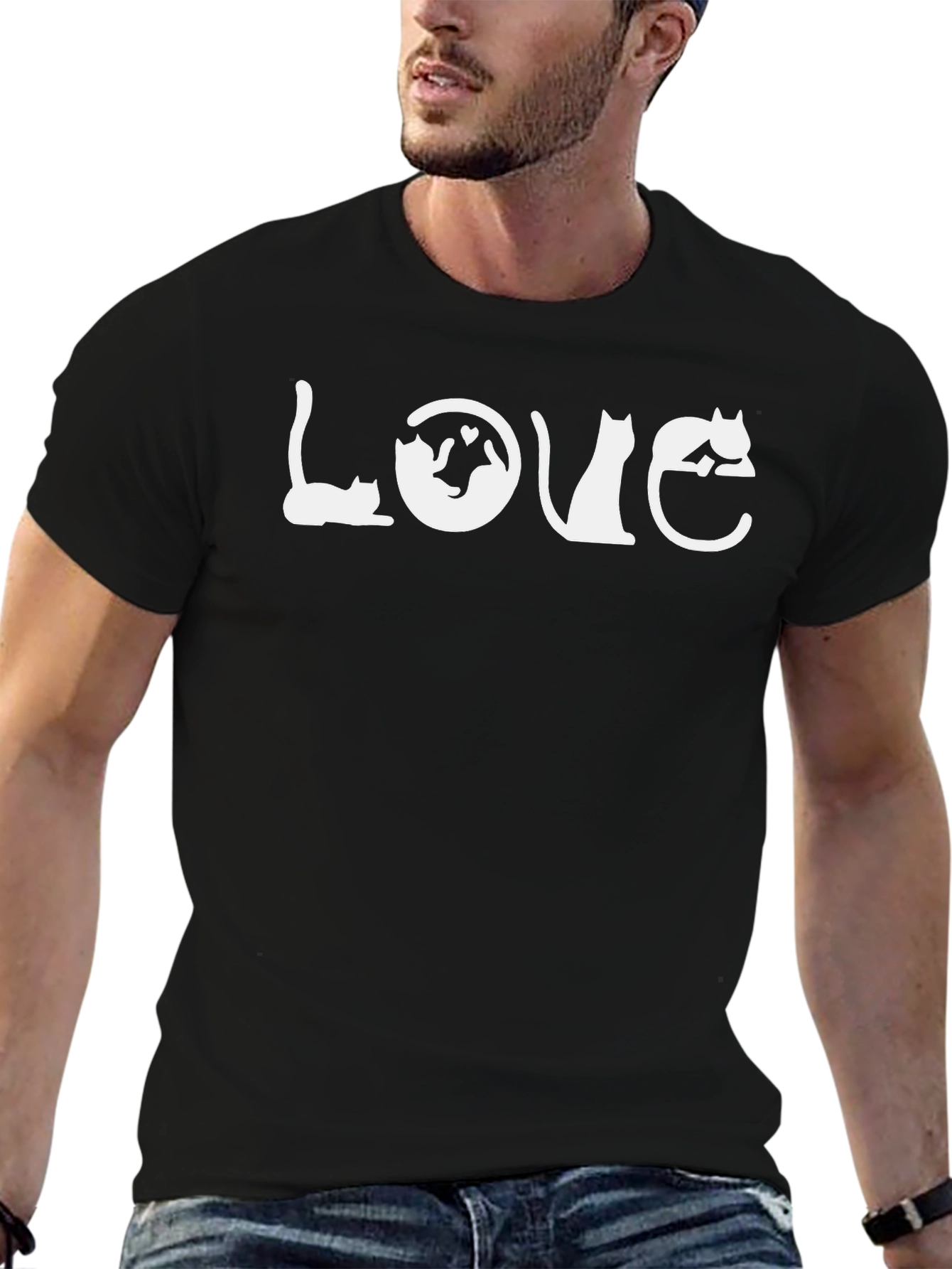 Cat Lover T-Shirt - LOVE Cats Graphic Tee