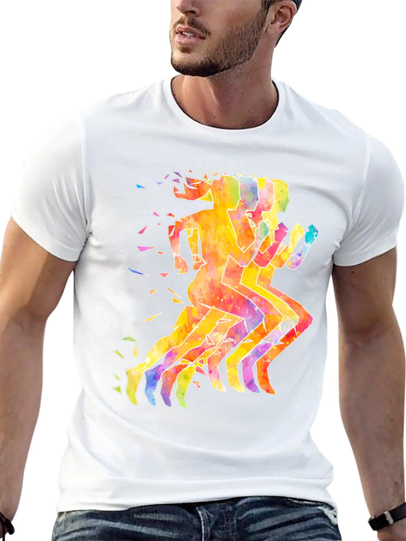 Watercolor Runners Graphic T-Shirt