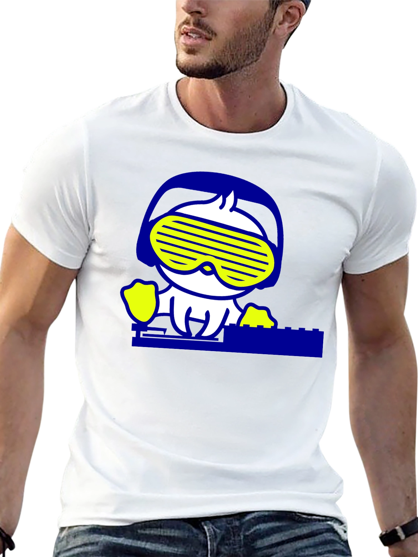 DJ Duck Graphic Tee - Cool Black Cotton T-Shirt