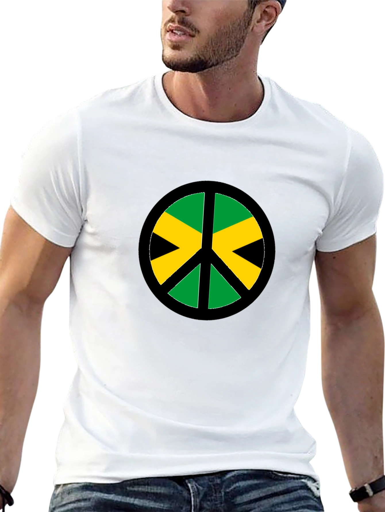 Jamaica Peace Sign Black T-Shirt