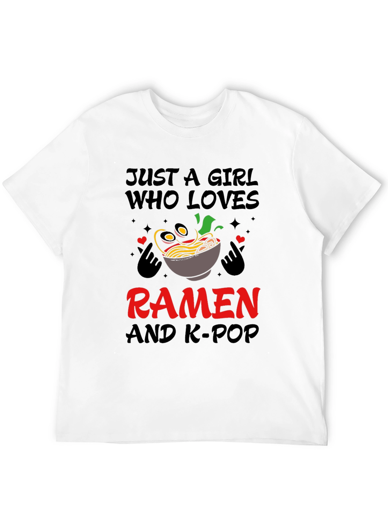 Girl Loves Ramen and K-Pop T-Shirt