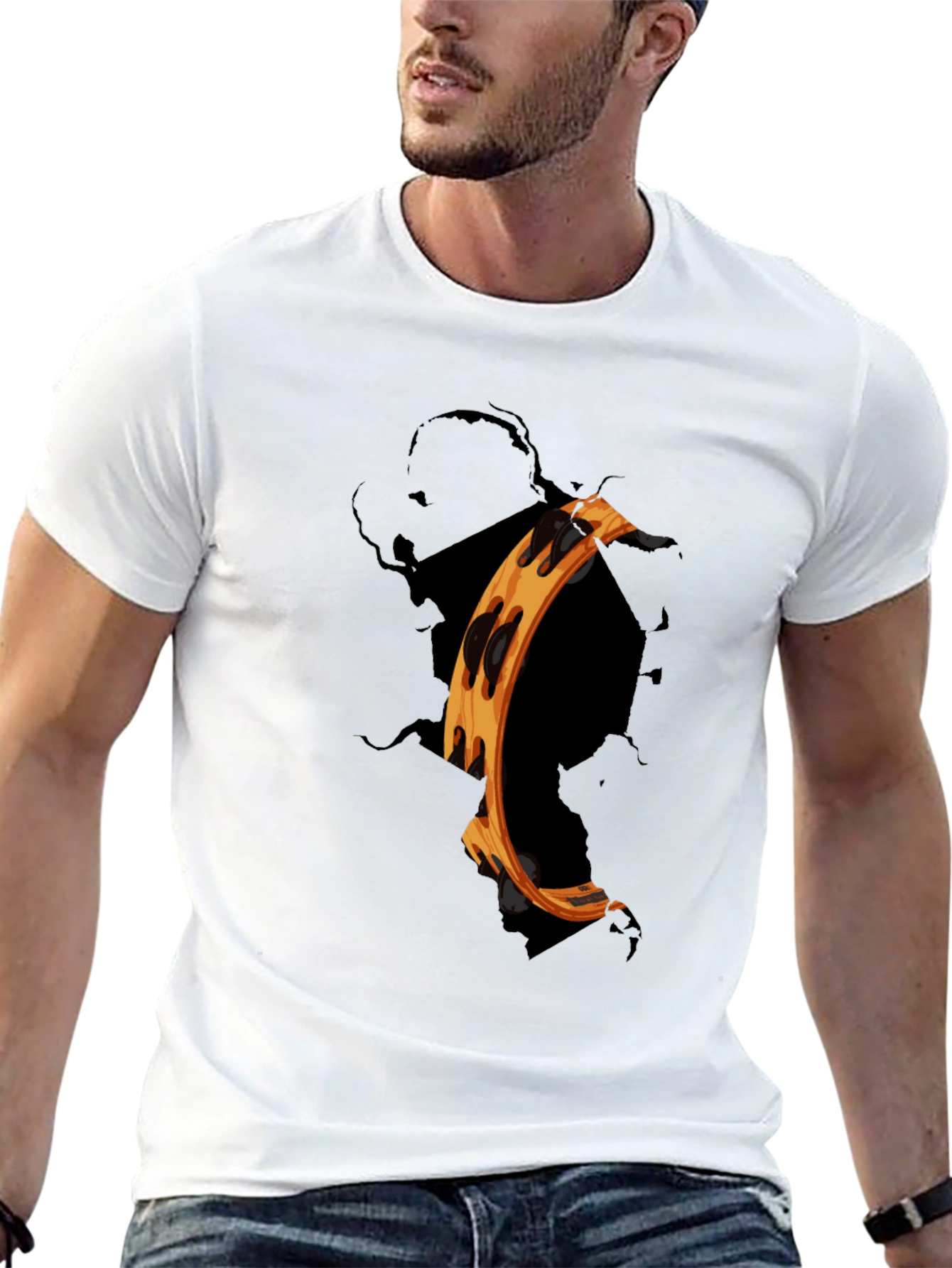 Ripped Tambourine Graphic T-Shirt