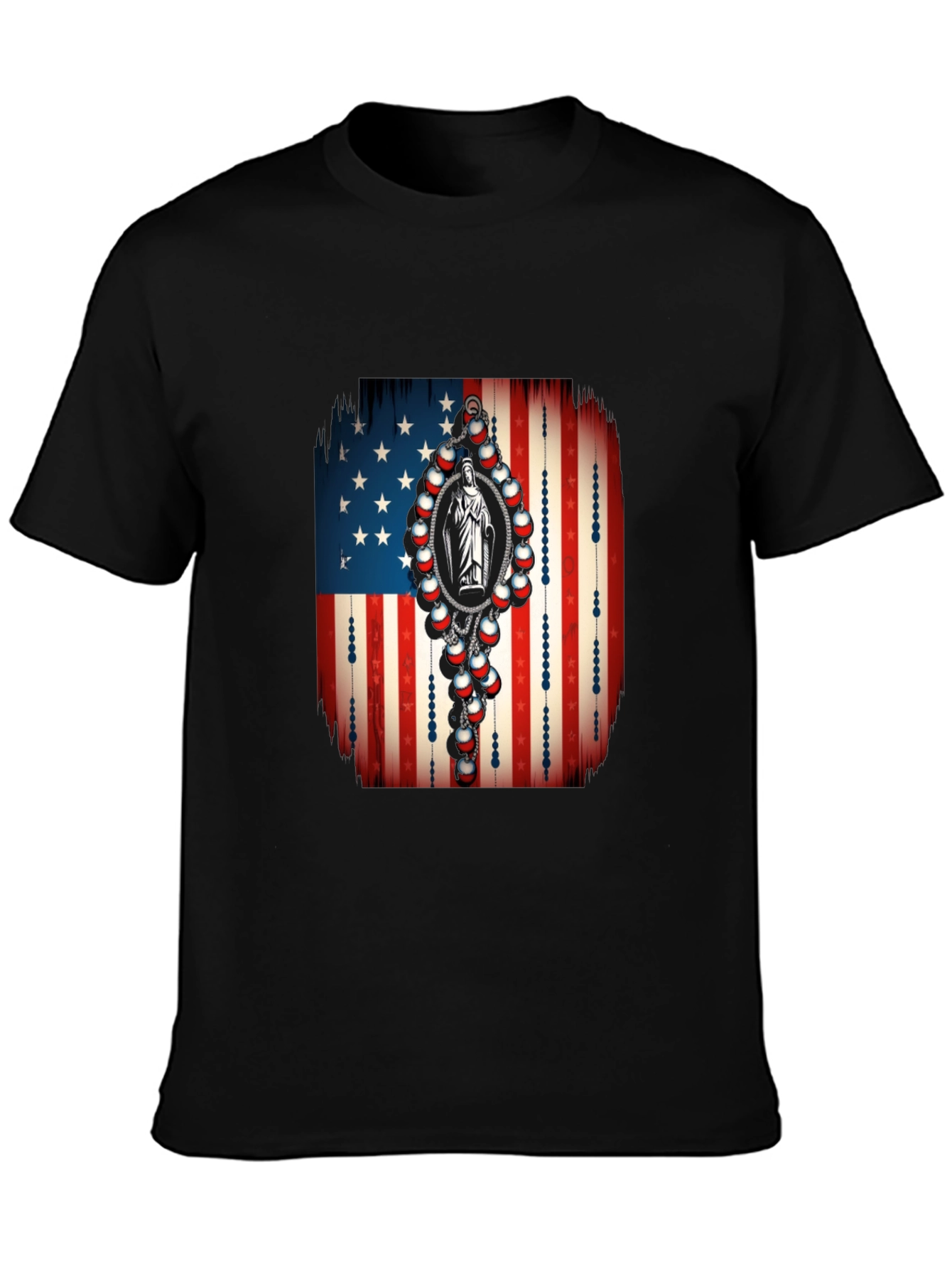 American Flag Rosary T-Shirt