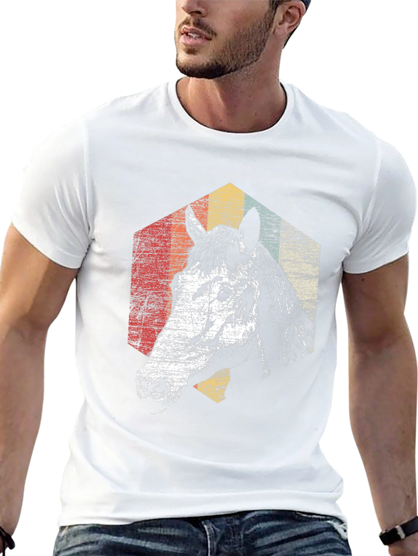 Retro Horse Graphic T-Shirt - Black