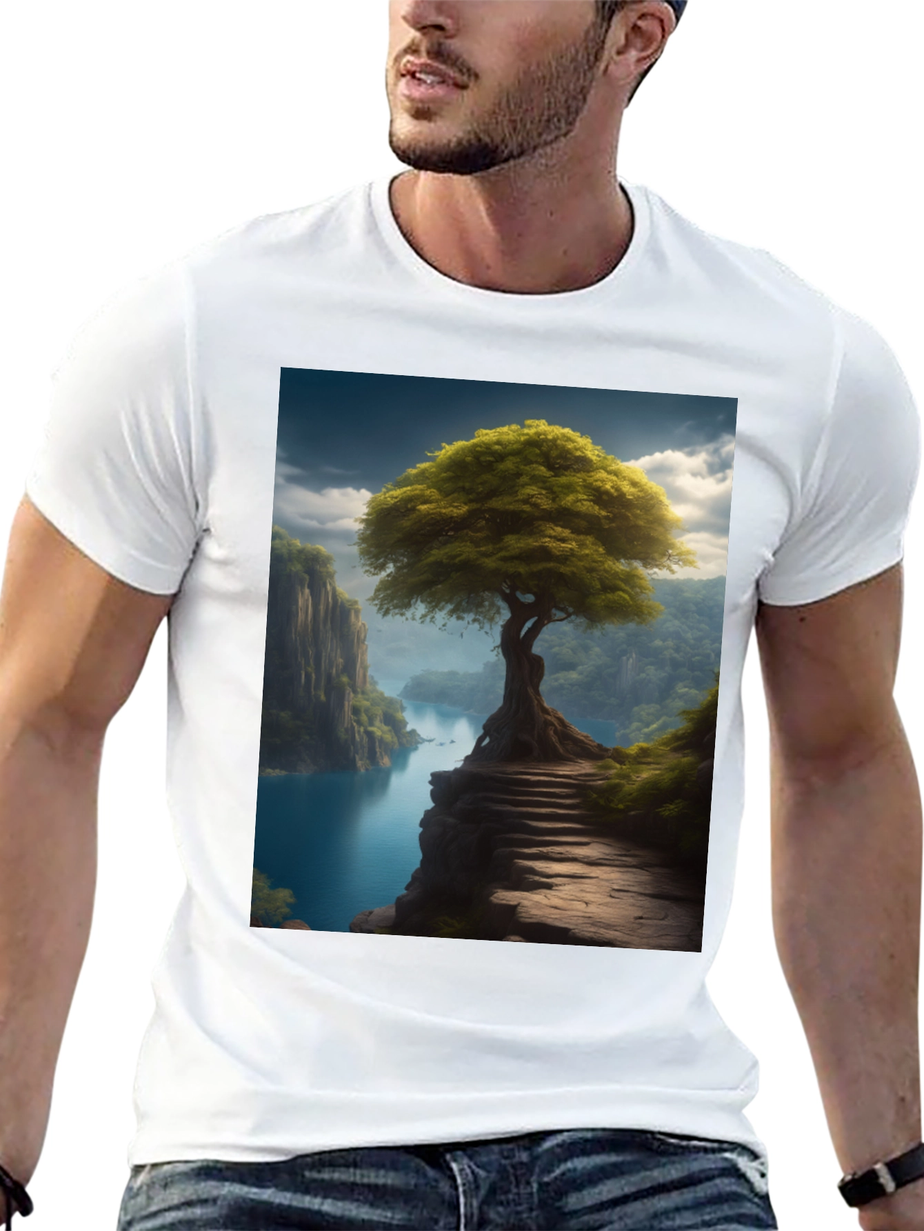 Nature Tree Graphic Tee - Mens Black T-Shirt
