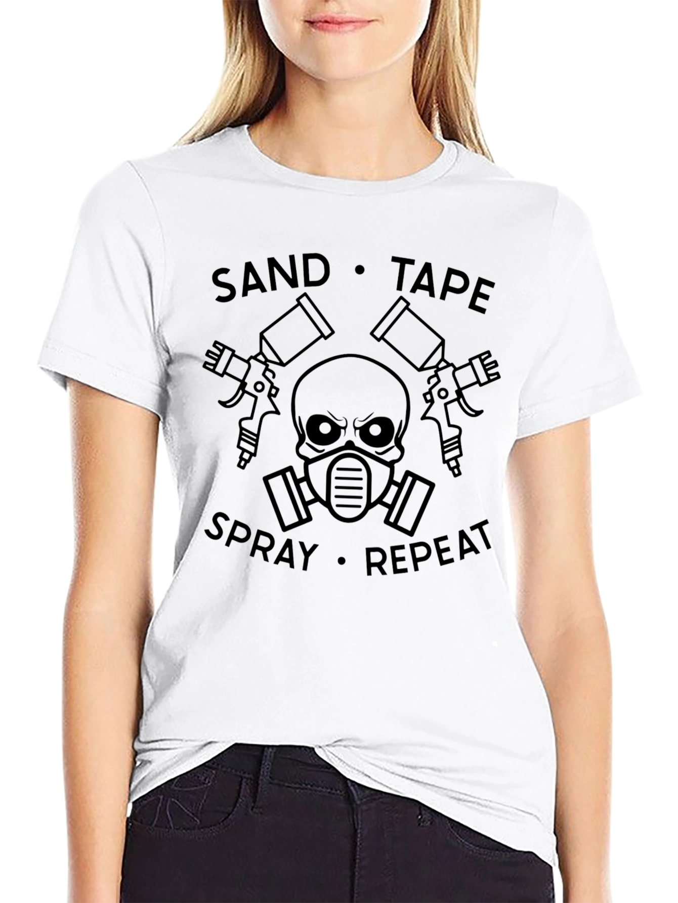 Sand Tape Spray Repeat T-Shirt