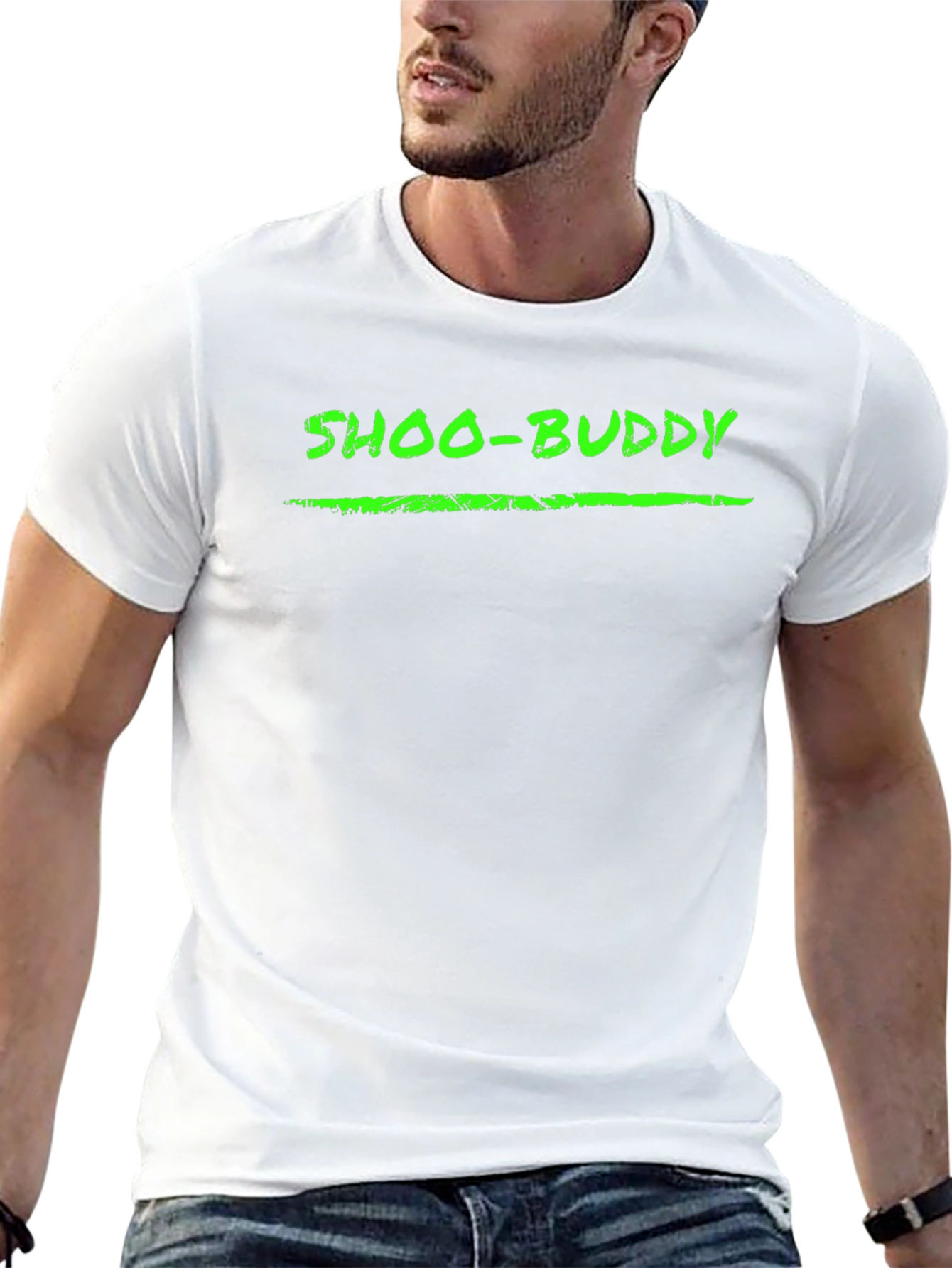 Shoo-Buddy Graphic Tee - Black Cotton Casual T-Shirt