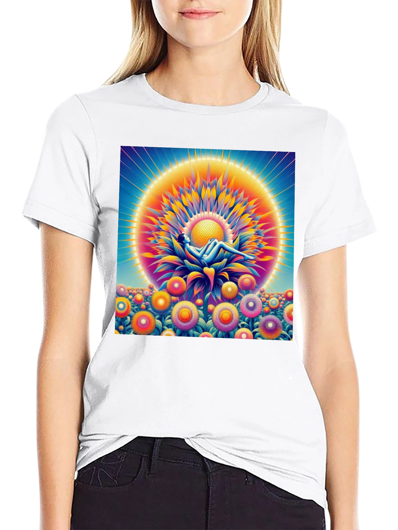 Psychedelic Sunflower T-Shirt - Vivid Graphic Tee