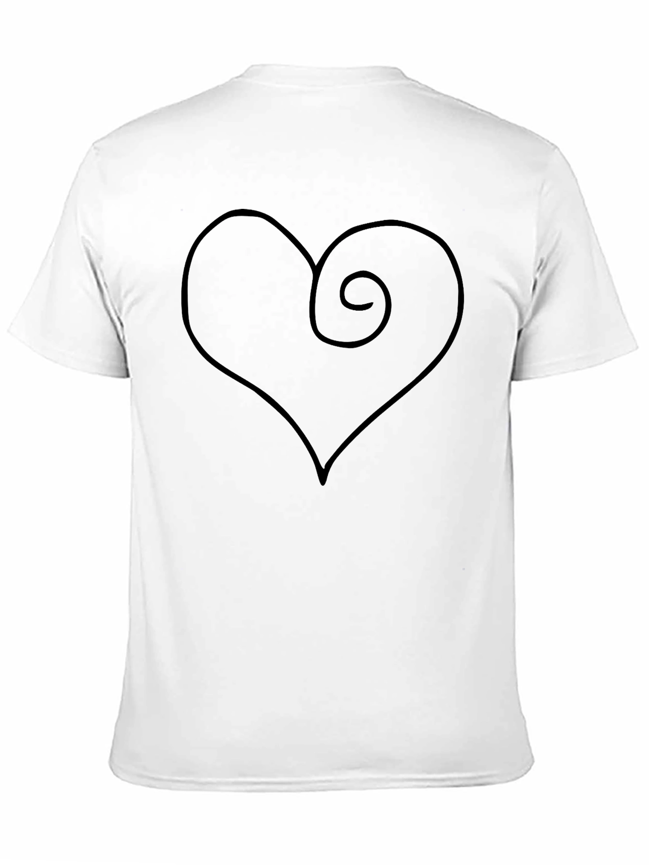 Heart Spiral Graphic Black T-Shirt