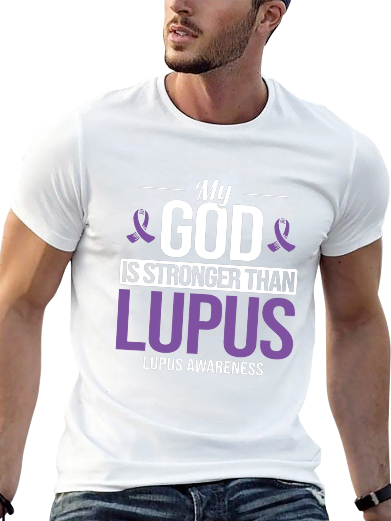 My God Is Stronger Than Lupus Awareness T-Shirt