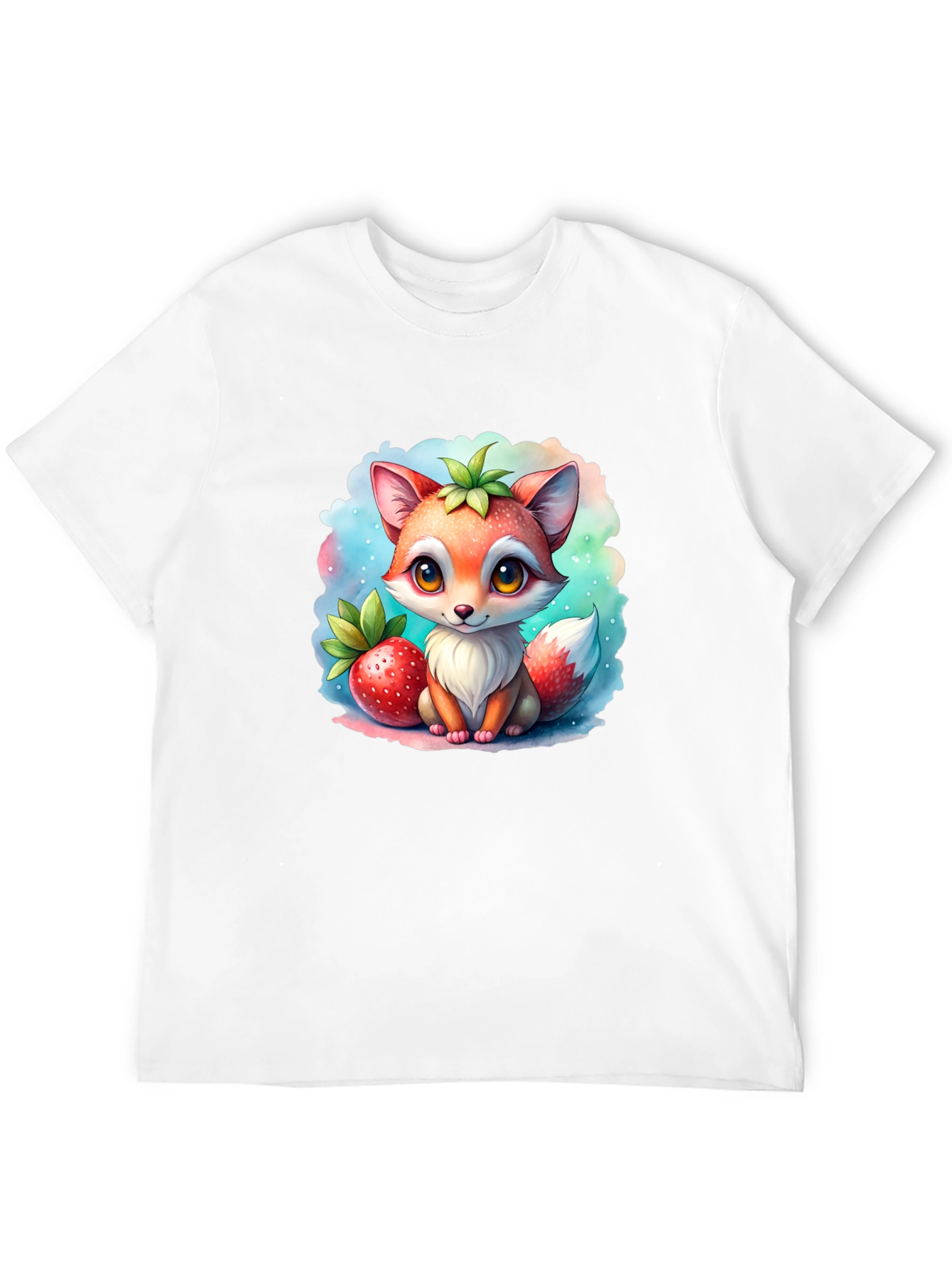 Cute Cartoon Fox Strawberry T-Shirt