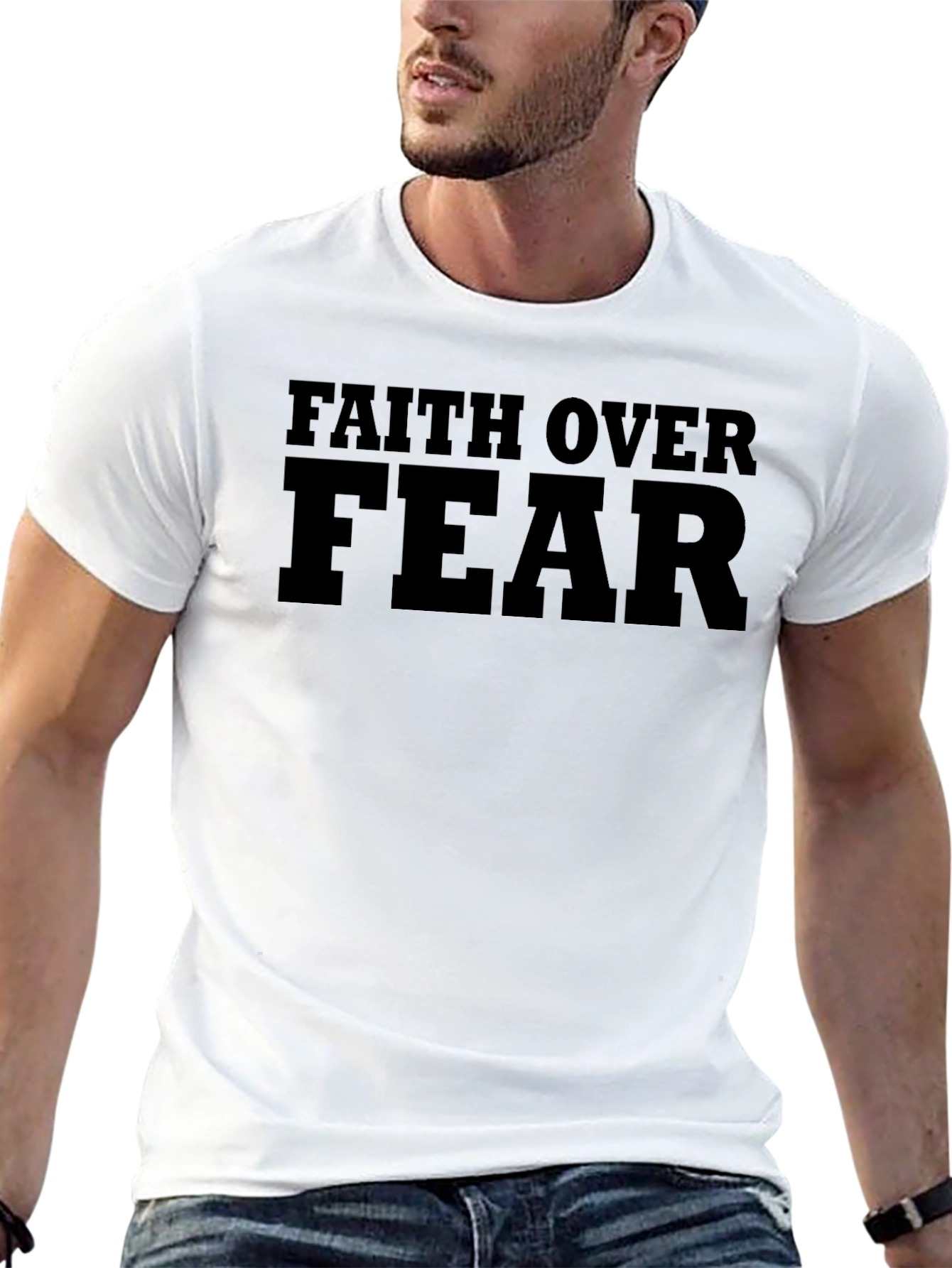 Faith Over Fear Graphic T-Shirt - Motivational Tee