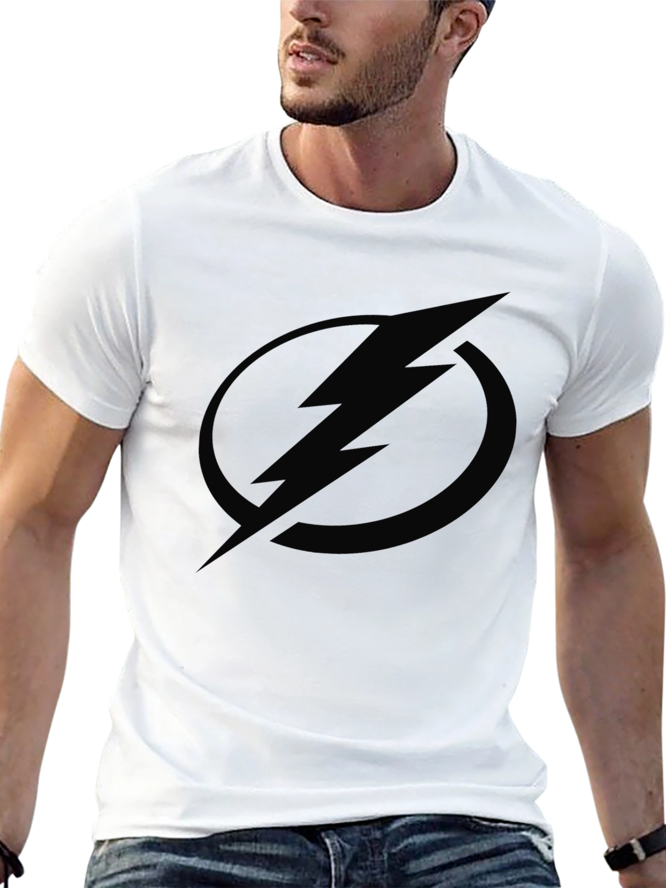 Black Lightning Bolt Graphic Tee - Modern Casual Style