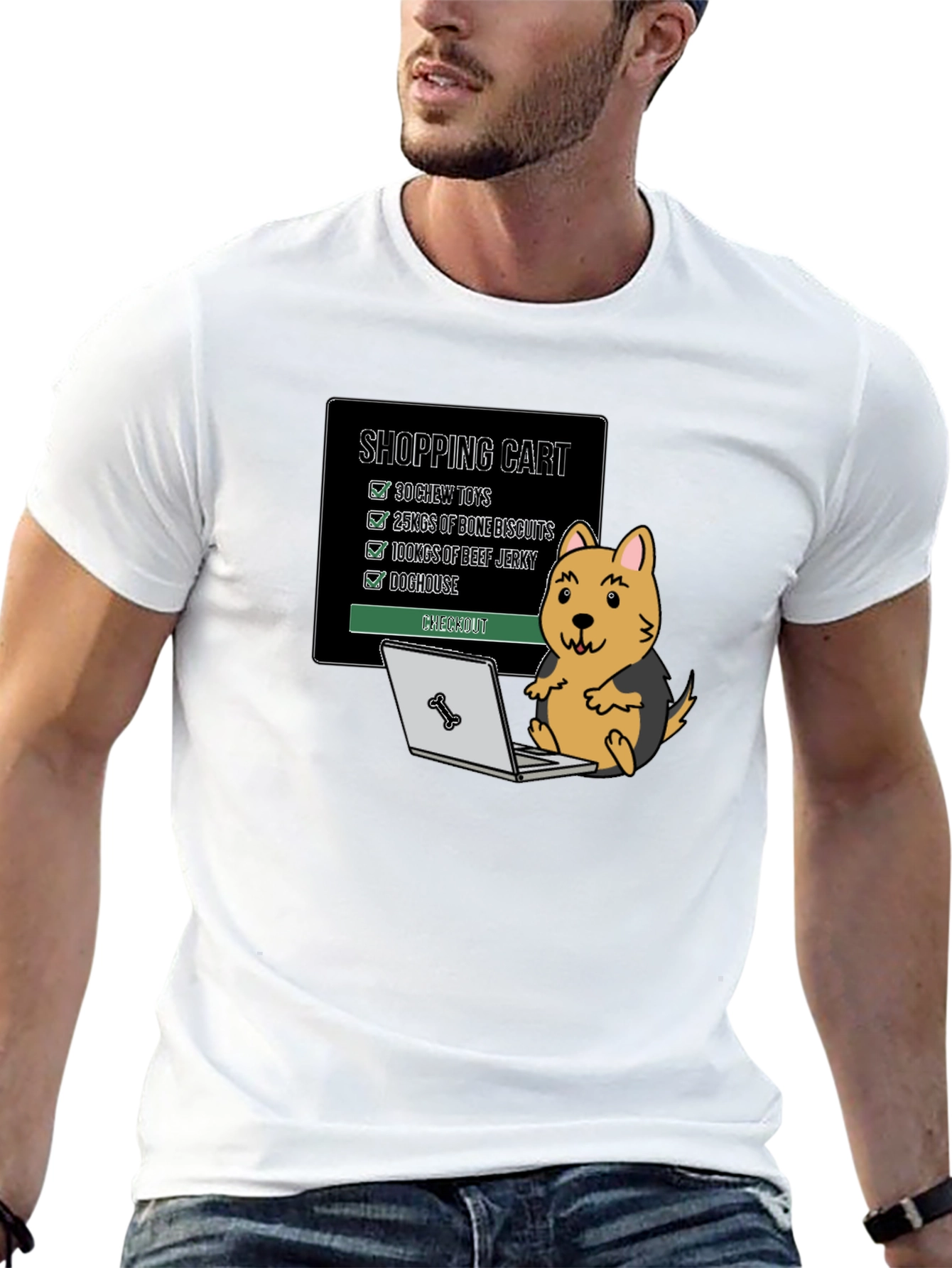 Dogs Shopping Cart T-Shirt