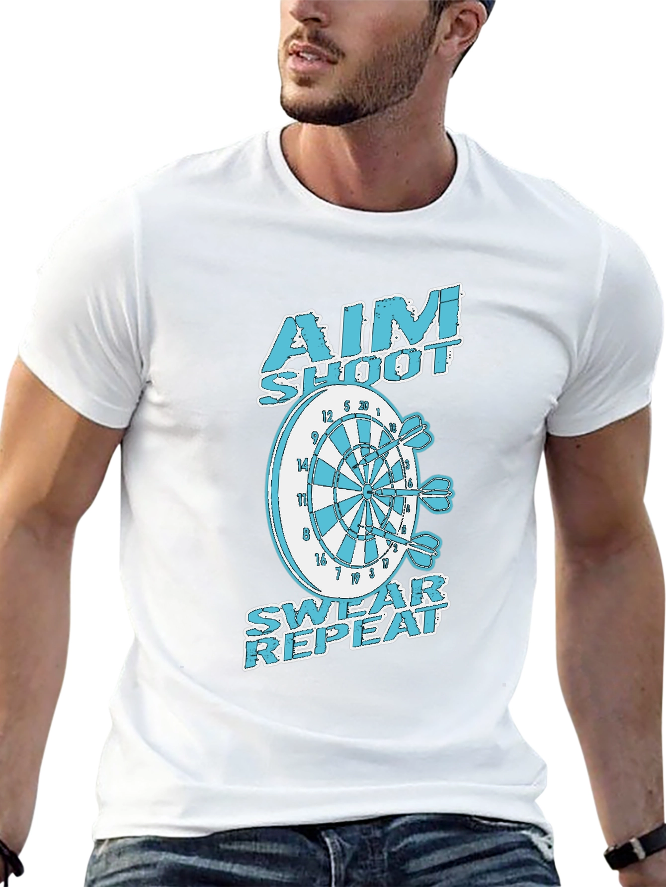 Aim Shoot Swear Repeat Dart T-Shirt