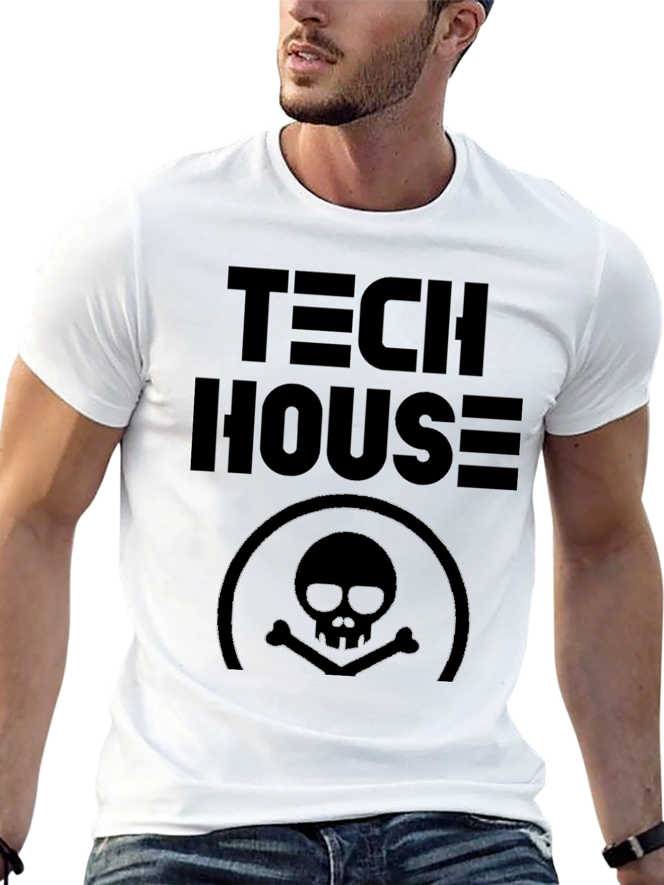 Tech House Skull T-Shirt - Edgy Graphic Tee
