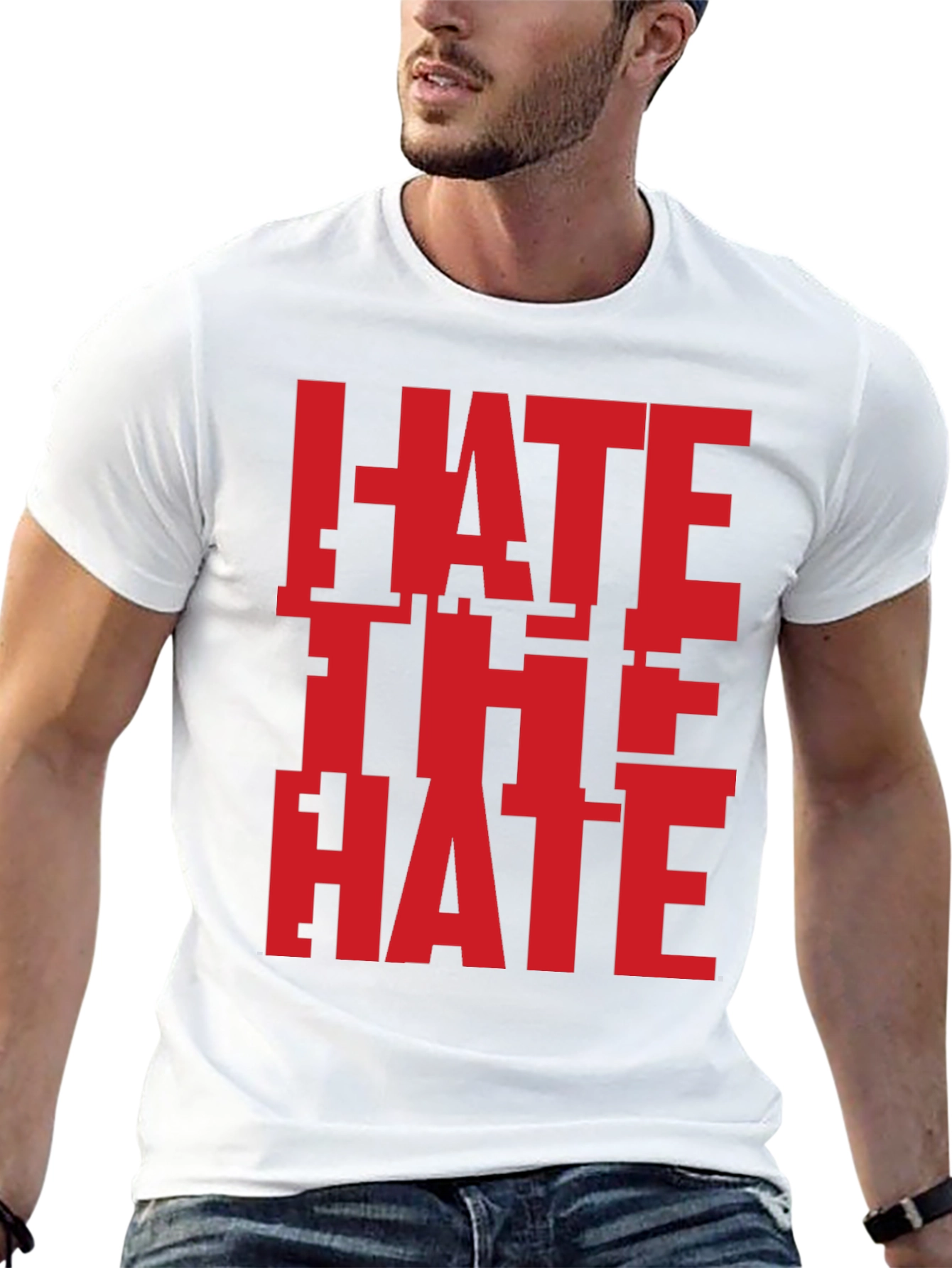 Hate The Hate Graphic T-Shirt - Bold Red Design
