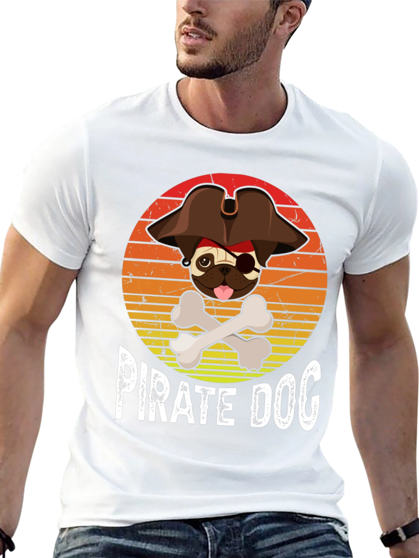 Pirate Dog T-Shirt - Funny Pug Design