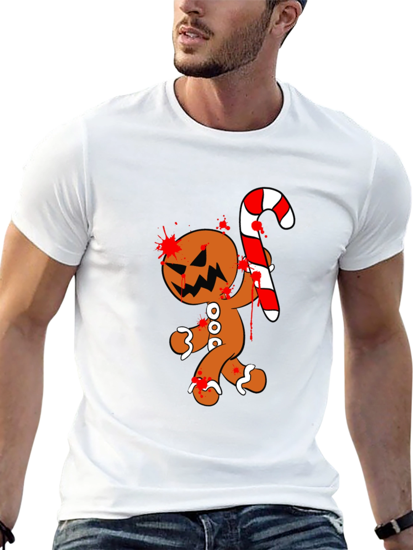 Bloody Gingerbread Horror Graphic Tee