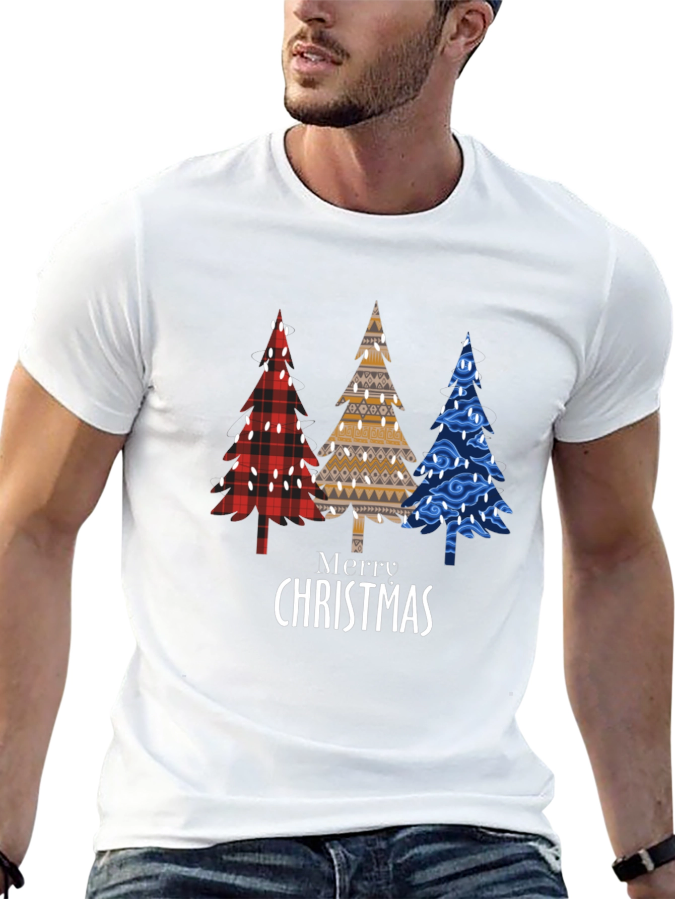 Merry Christmas Trees Graphic T-Shirt