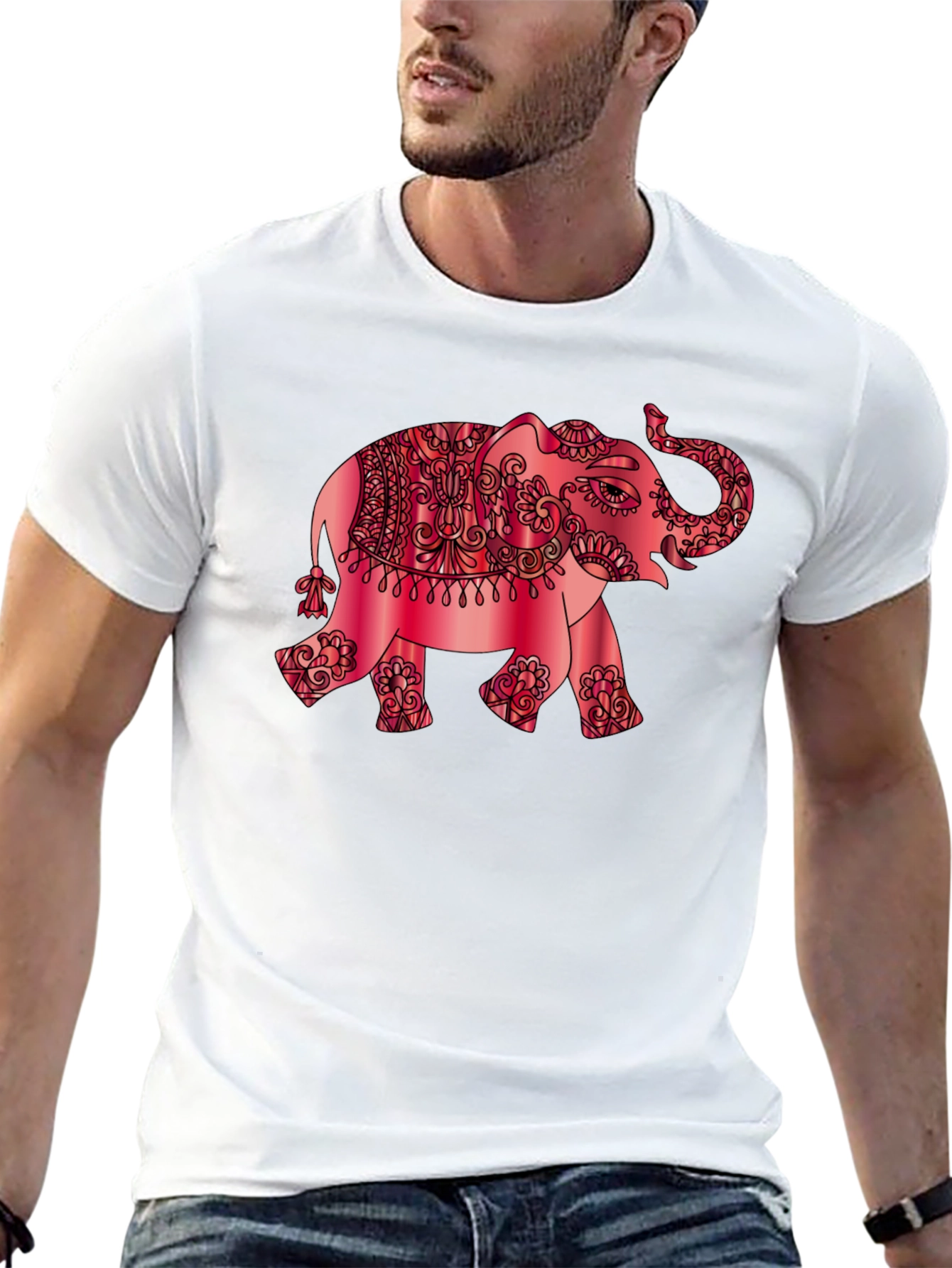 Elephant Graphic Tee - Stylish Mens Black T-Shirt