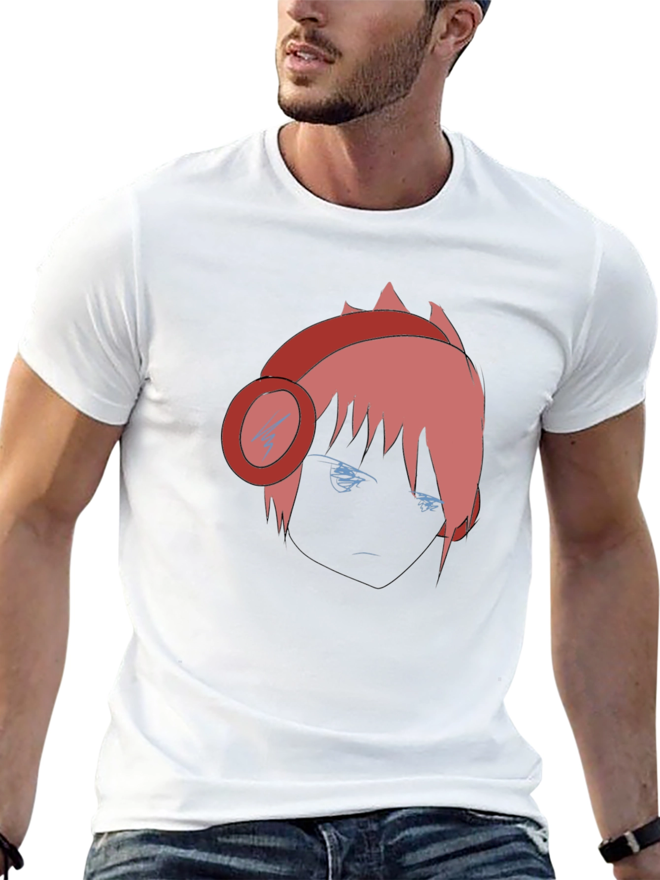 Anime Gamer Graphic Tee - Stylish Black Cotton T-Shirt