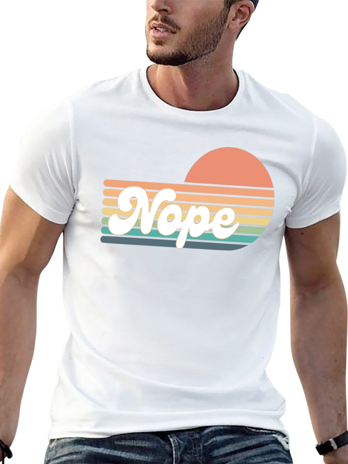 Retro Nope T-Shirt - Sunset Vibes
