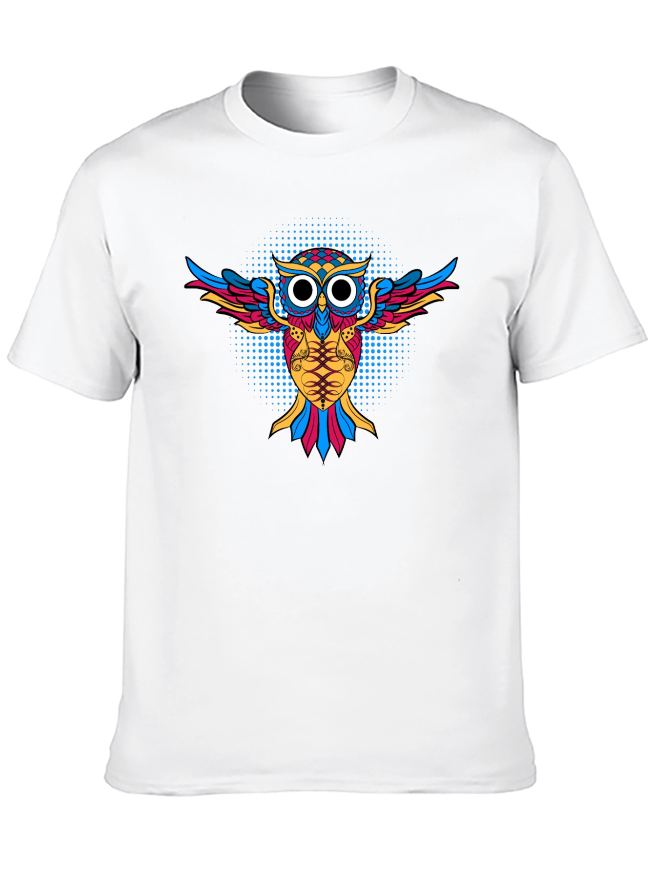 Vibrant Owl Graphic Tee - Mens Black T-Shirt