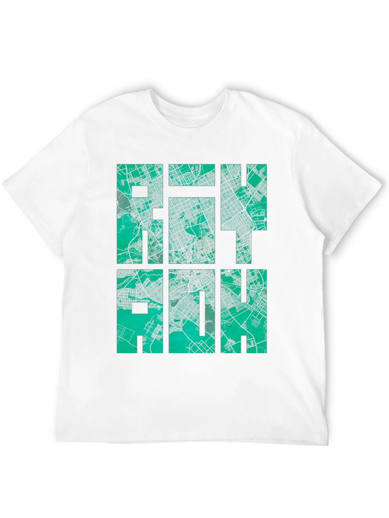 Raleigh Map T-Shirt - Cityscape Design