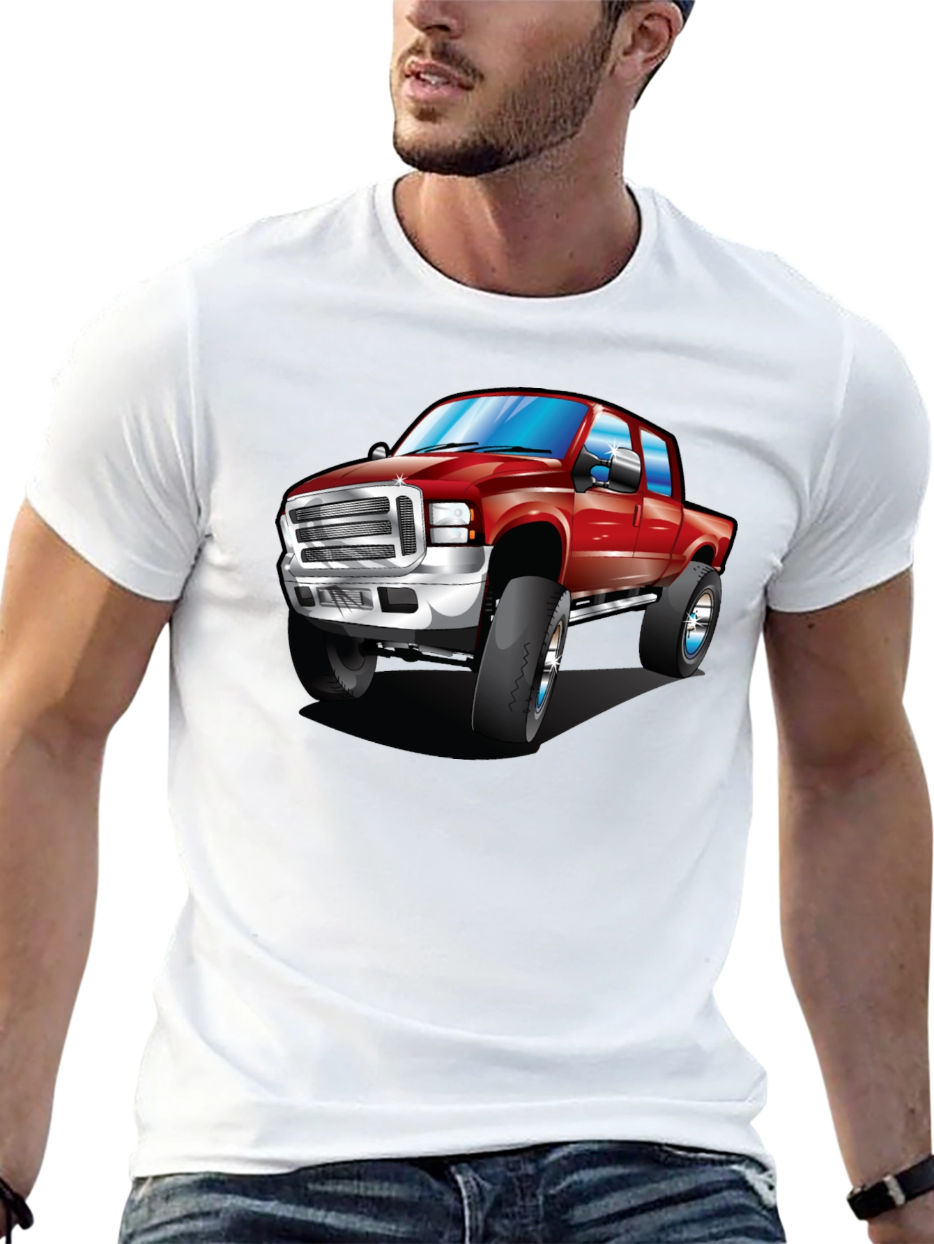 Red Truck Graphic Tee - Black