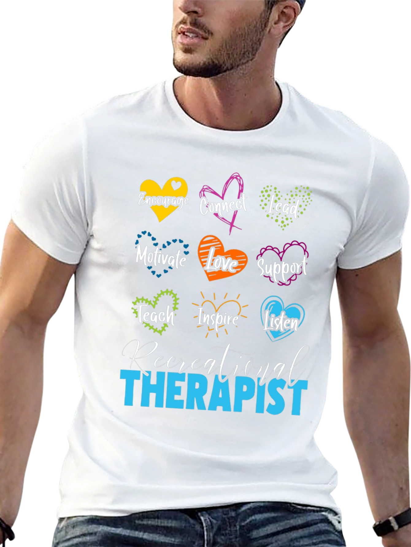 Recreational Therapist Heart Graphic T-Shirt