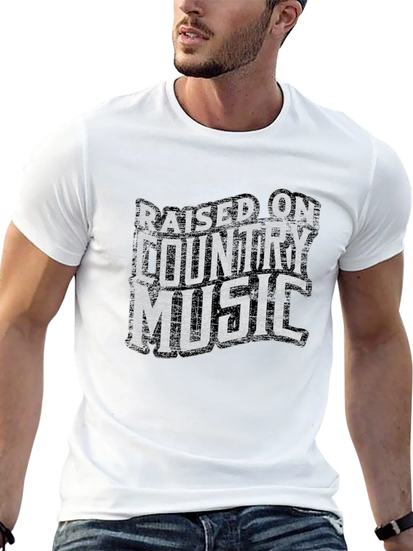 Raised on Country Music Graphic T-Shirt