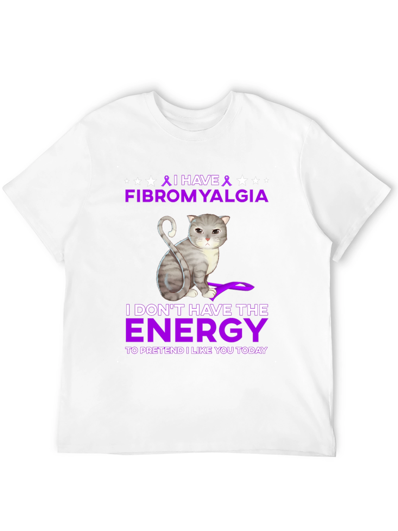 Fibromyalgia Awareness Cat T-Shirt
