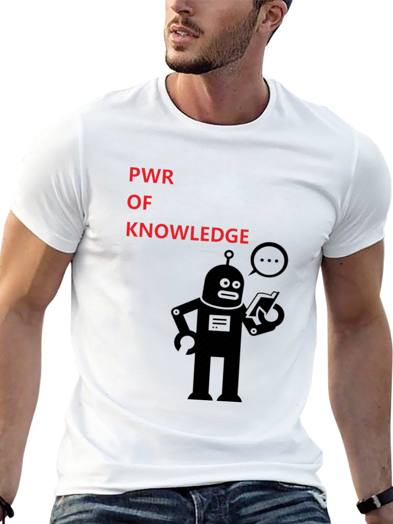Power of Knowledge Robot Graphic T-Shirt
