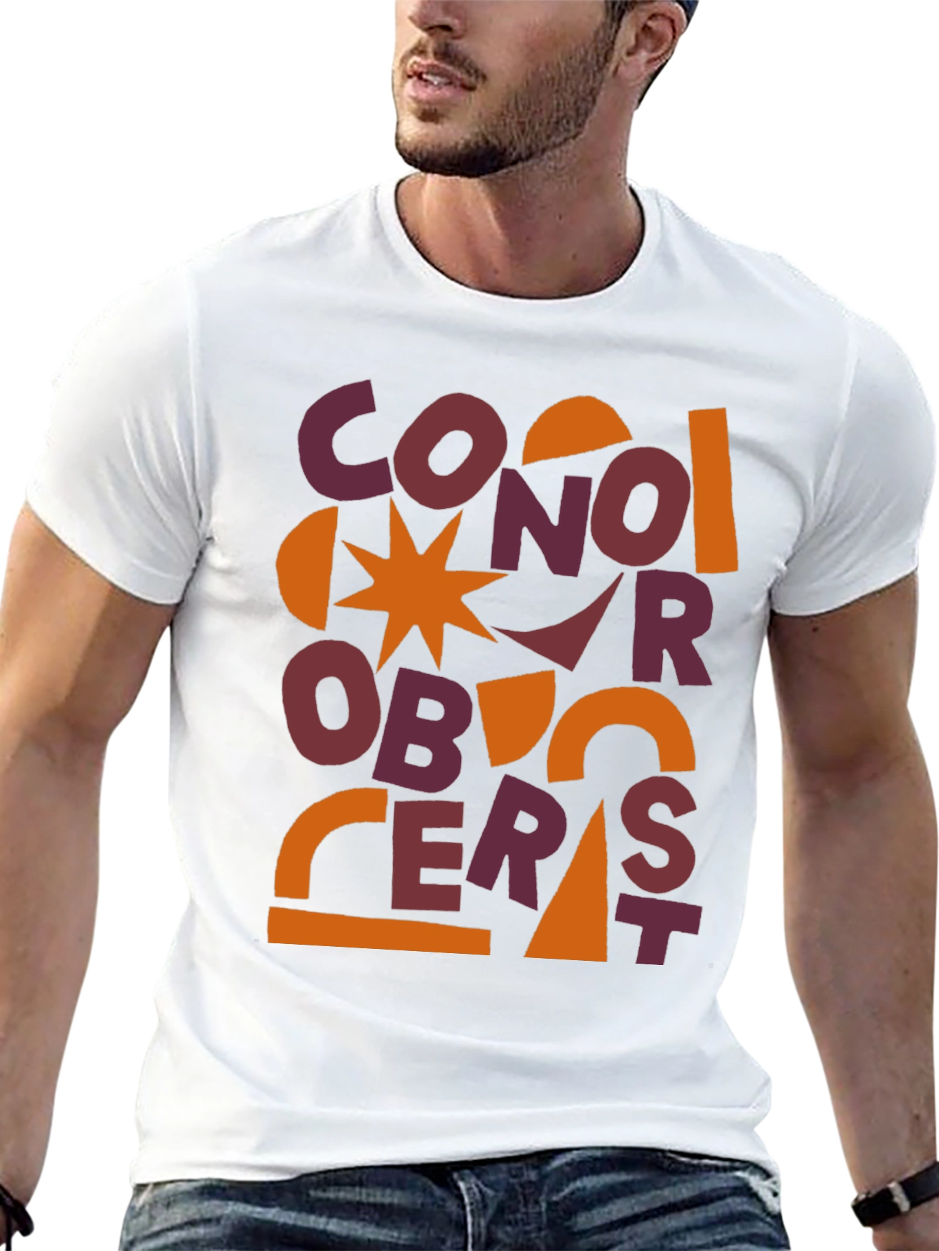 Abstract Graphic Print Mens T-Shirt