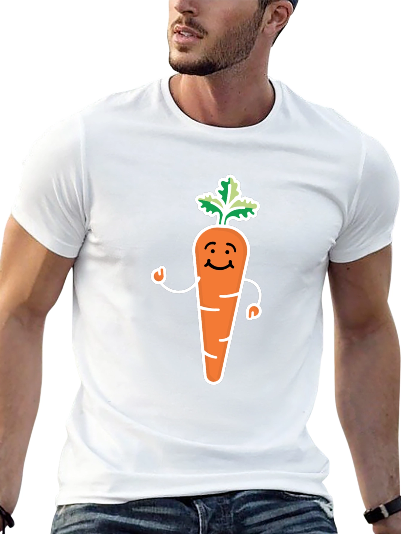 Cartoon Carrot T-Shirt - Cute Vegetable Graphic Tee