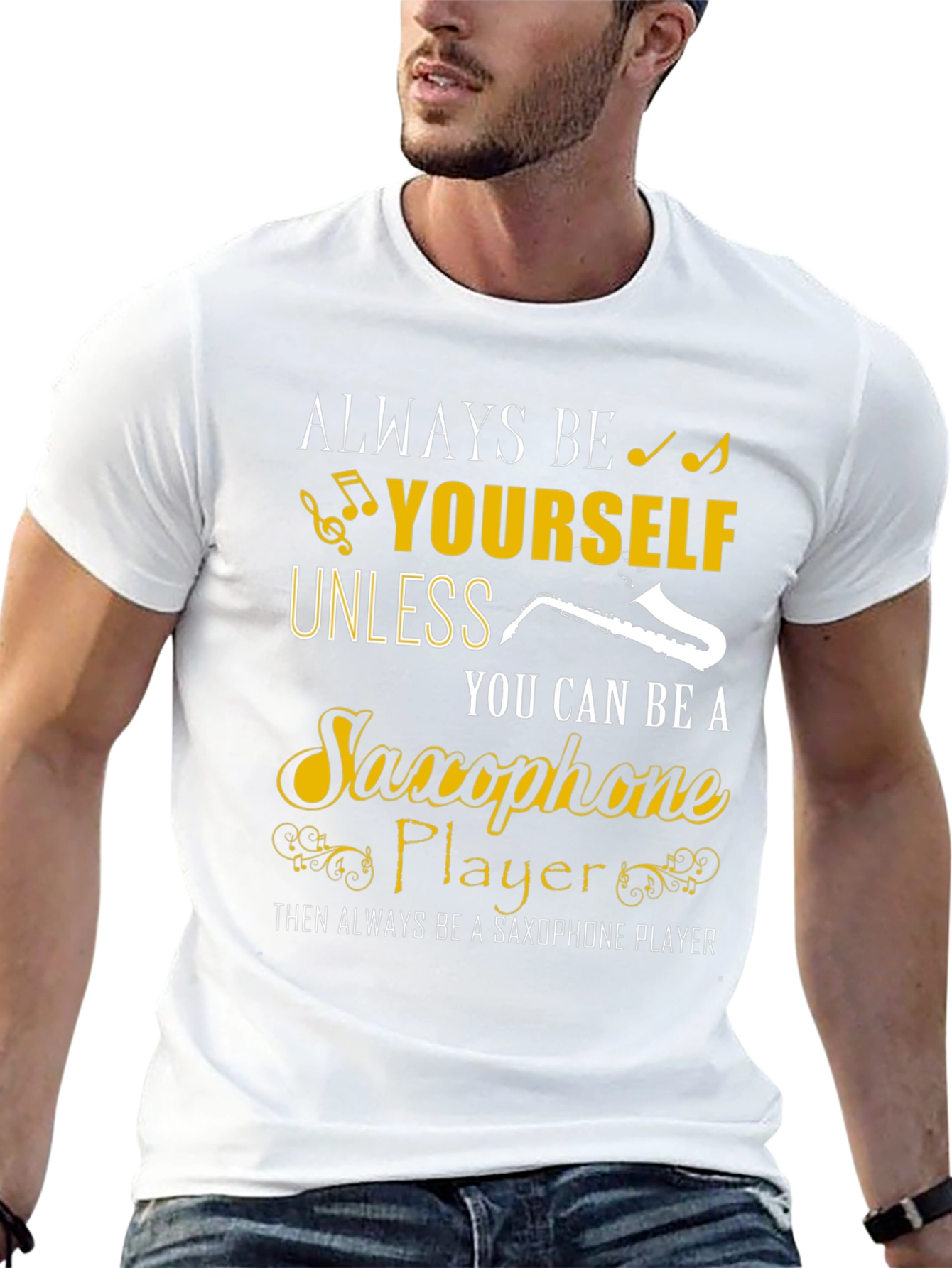 Saxophone Player Graphic Tee - Music Lover Shirt