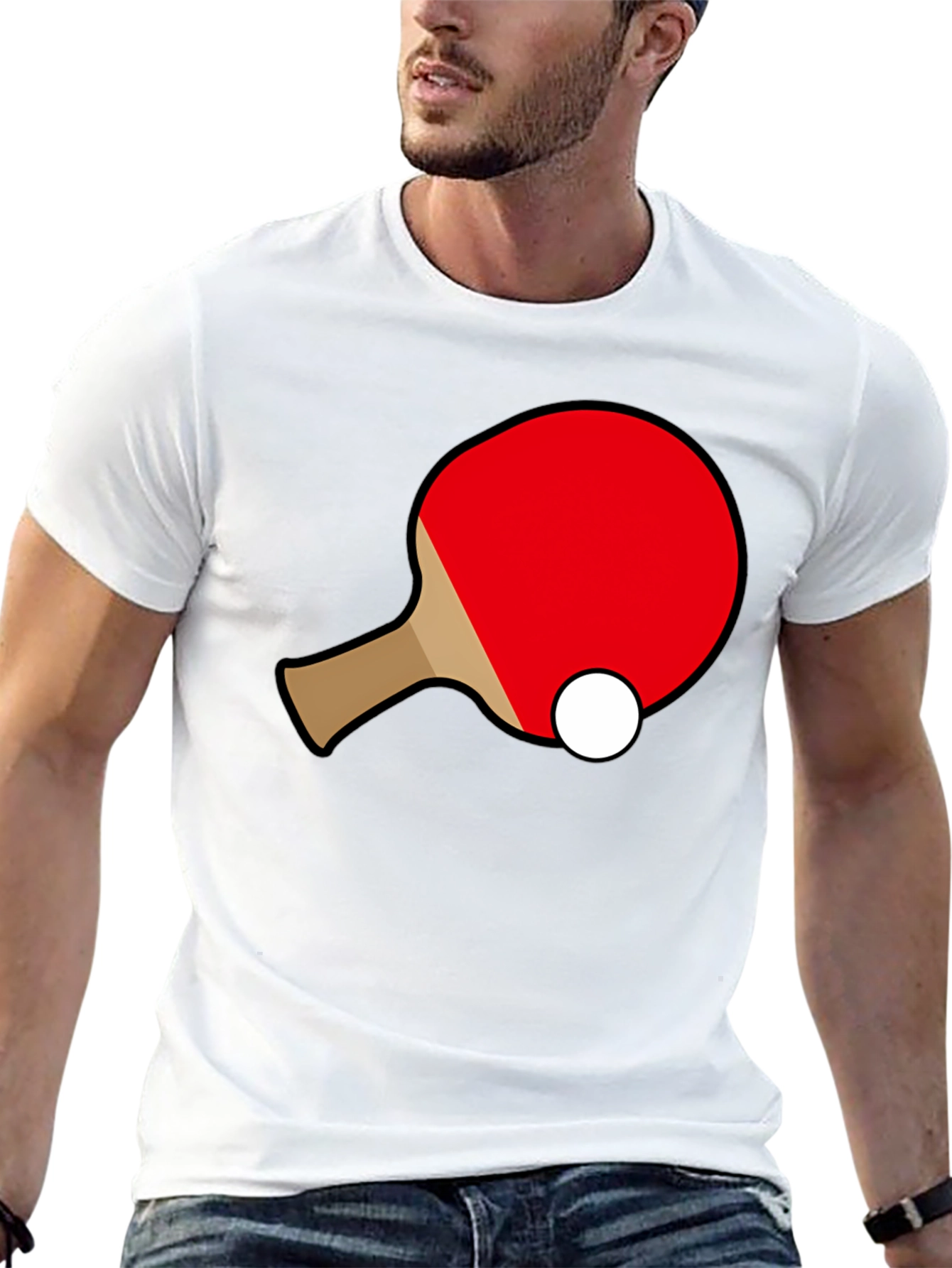 Ping Pong Paddle T-Shirt - Black Cotton Graphic Tee