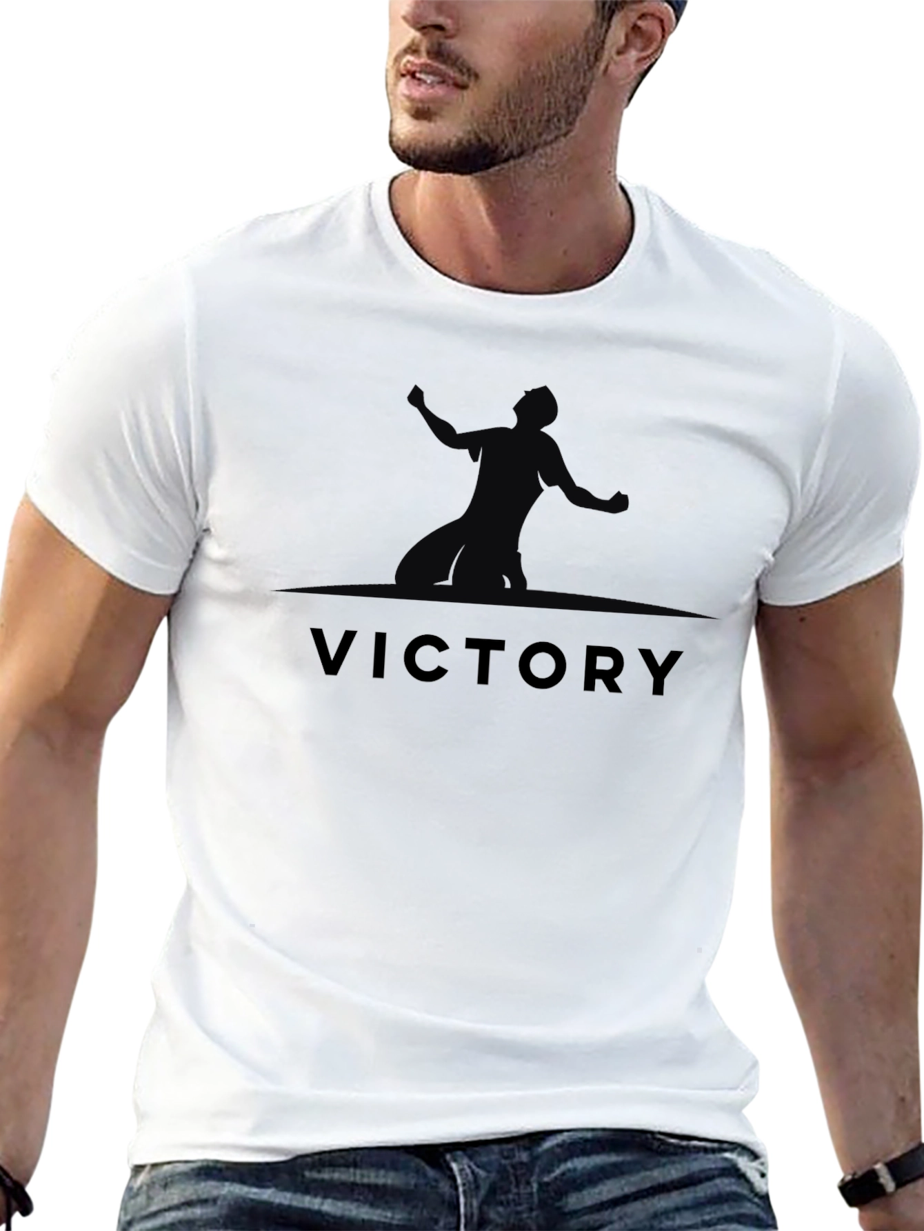 Victory Graphic Print Crew Neck Tee
