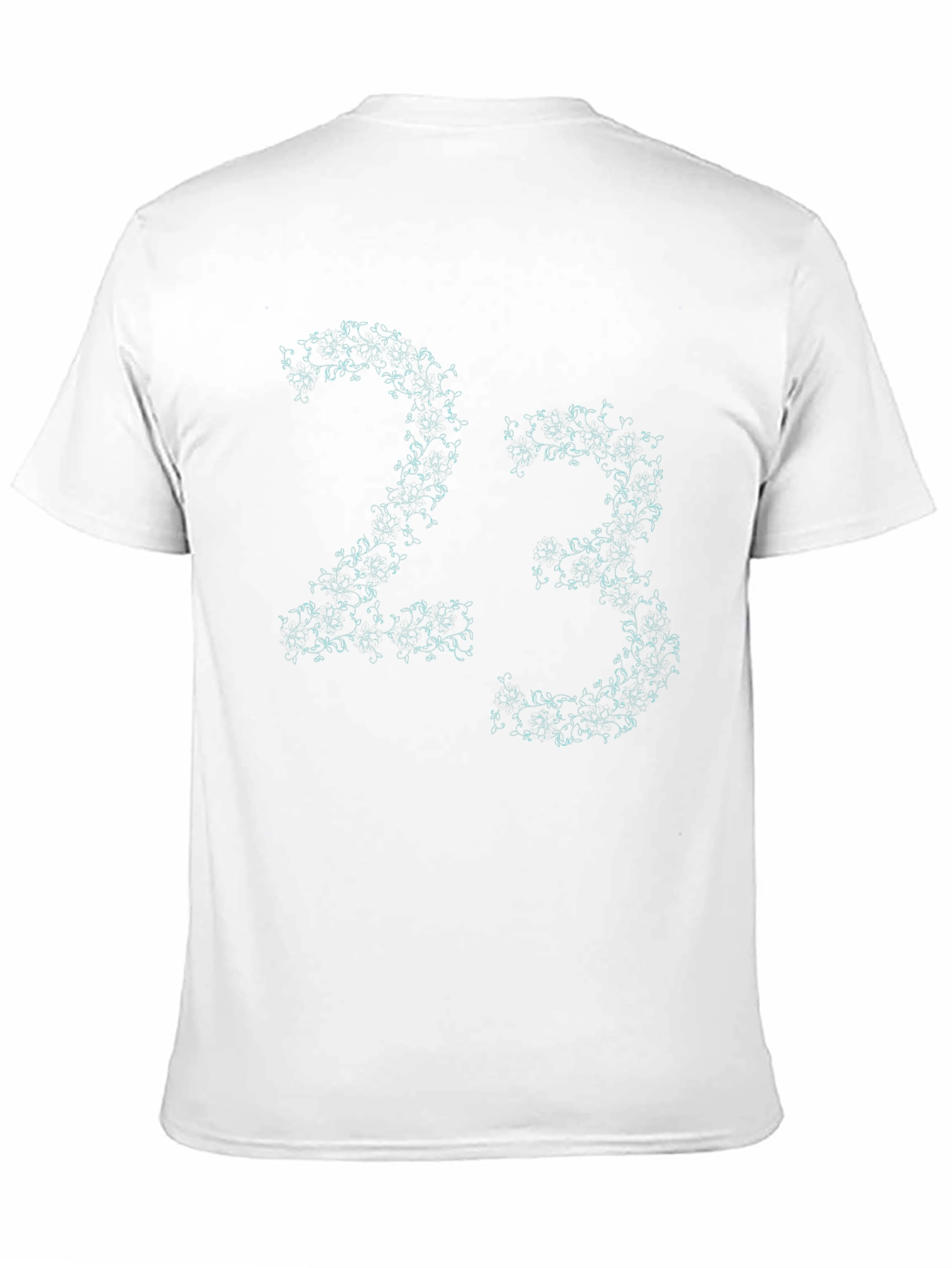 Floral 23 Graphic Black T-Shirt