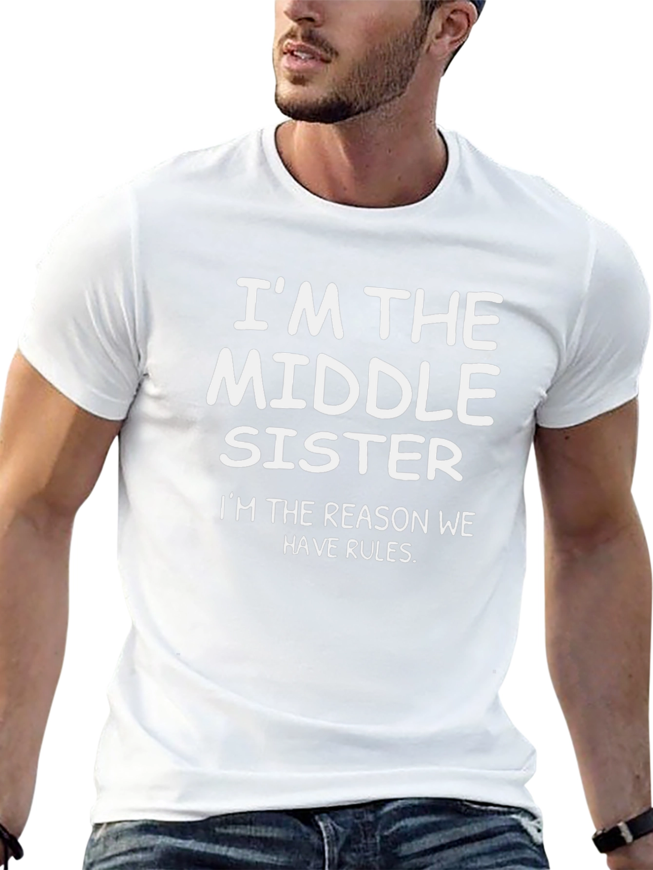 Im the Middle Sister T-Shirt - Black Graphic Tee