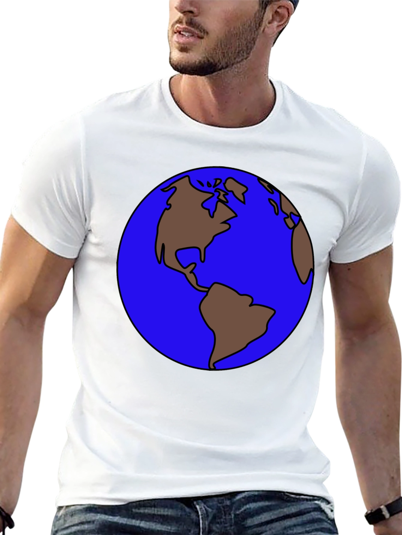 Earth Graphic Tee - Round World Design T-Shirt