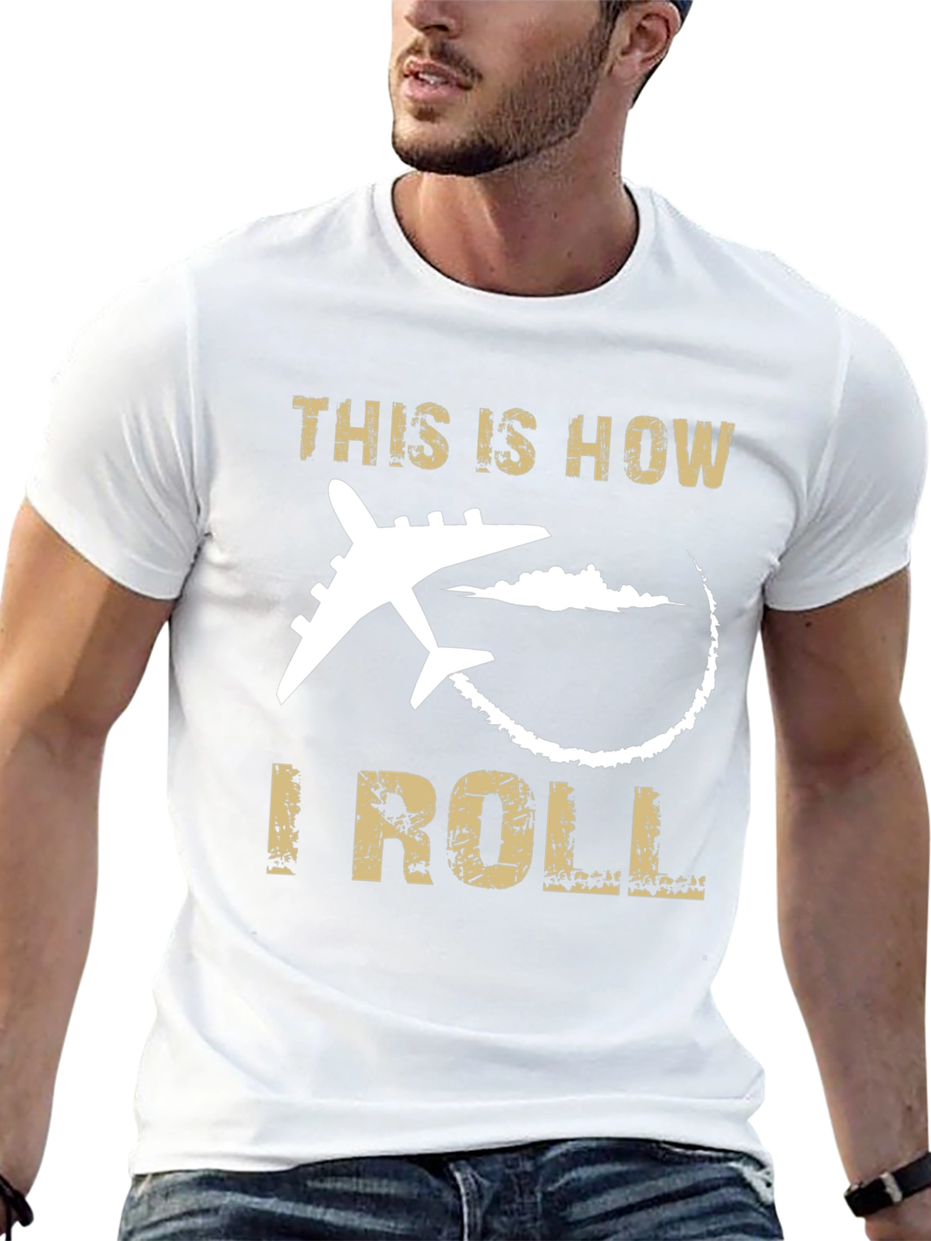 This is How I Roll Airplane Black T-Shirt